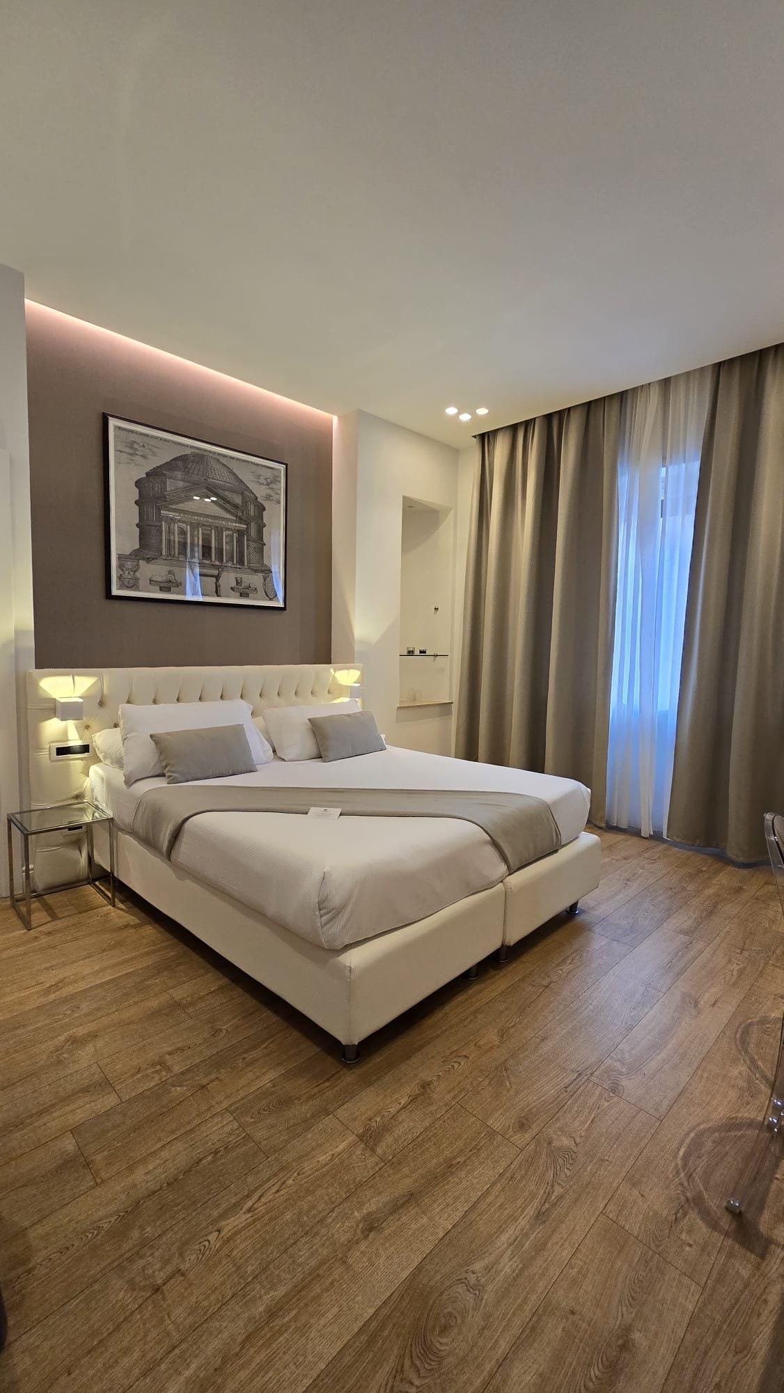 Clean and a good size room, I stayed with a friend. The location is just perfect close to everything. 