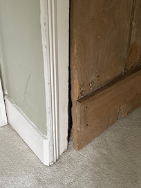 Bedroom door which had no lock and would not fully close.