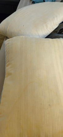 Sweat and mold stained pillows.