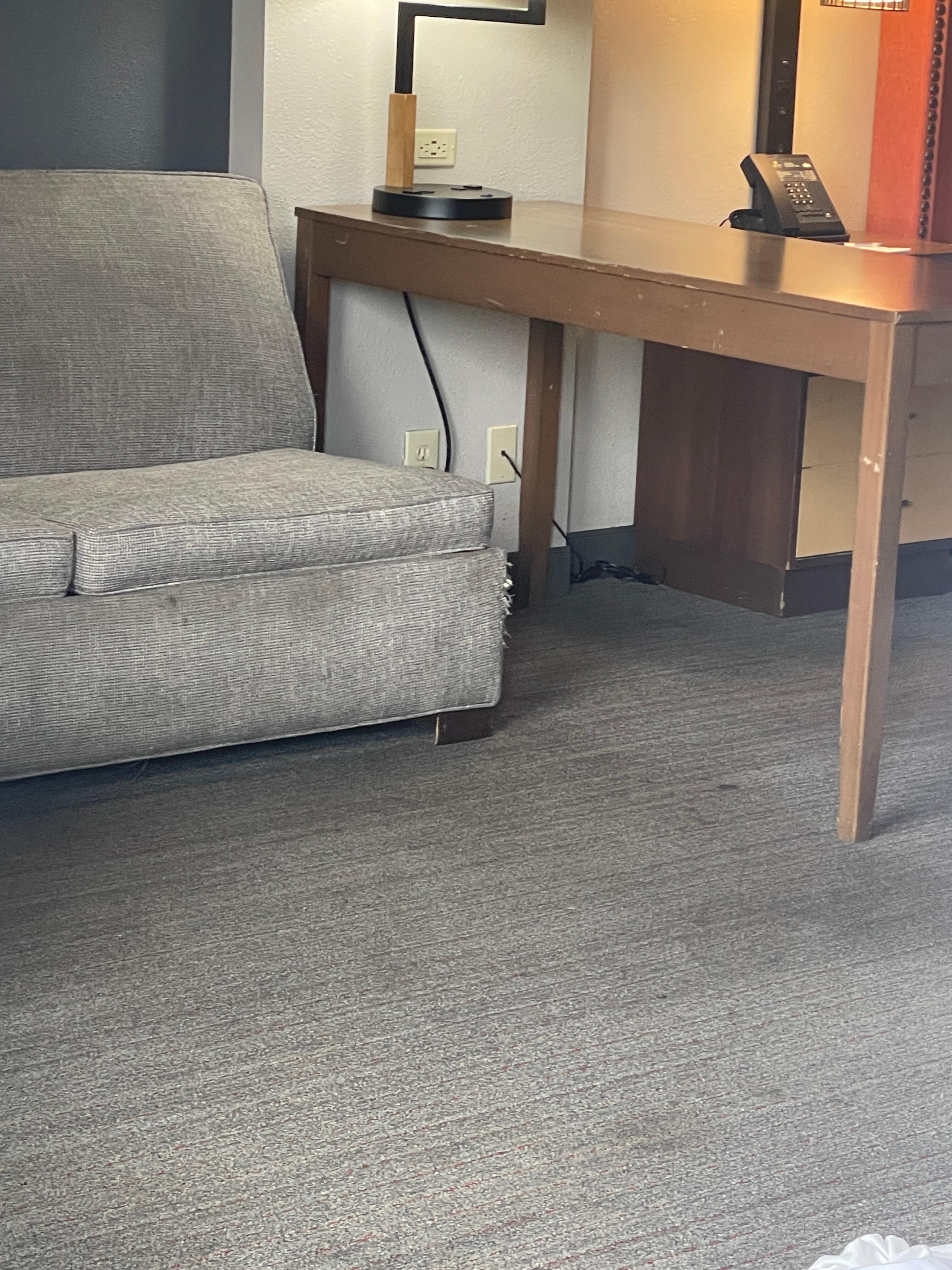 More stains and very beat up furniture 
