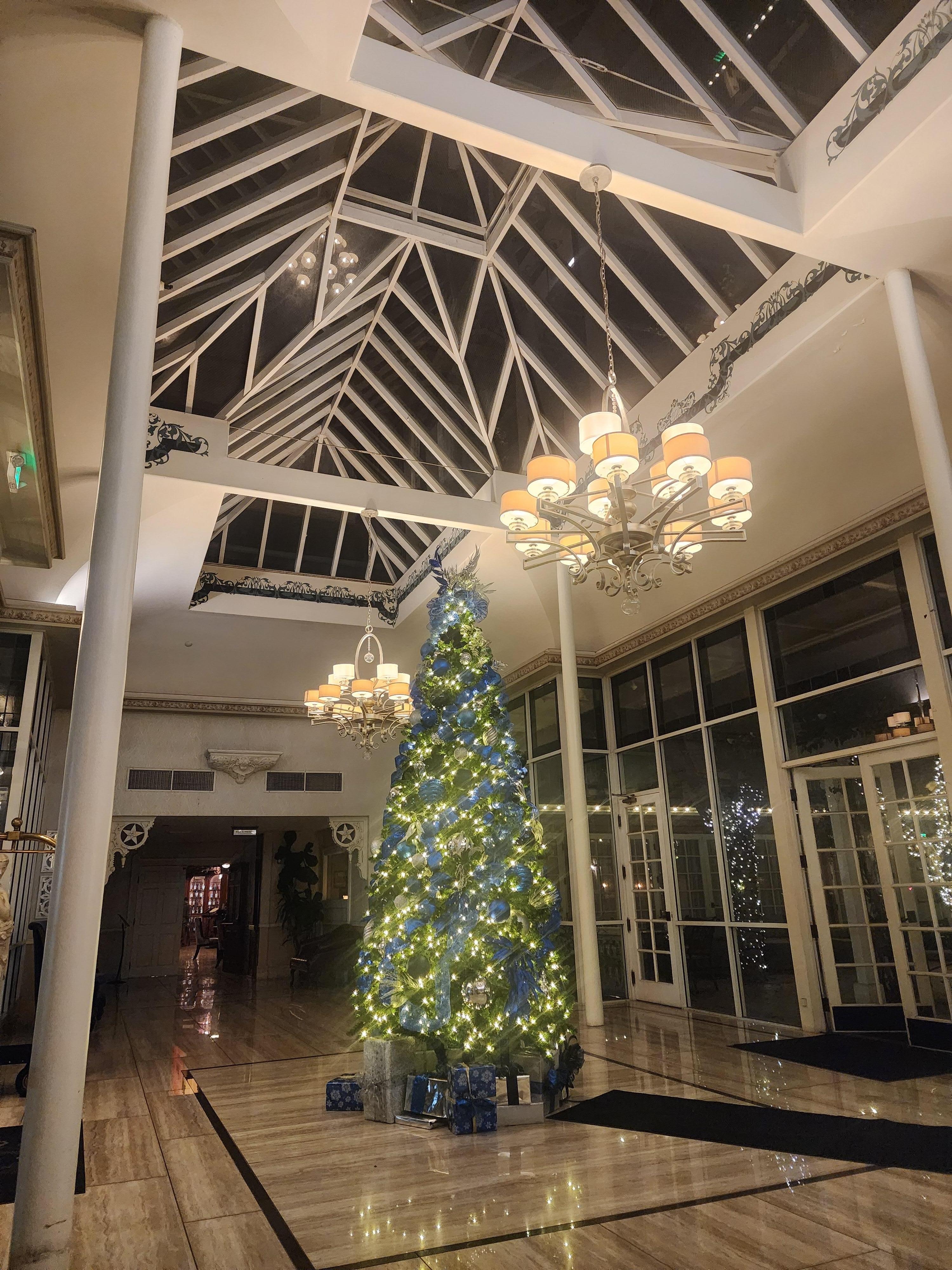 Hotel lobby during Christmas 