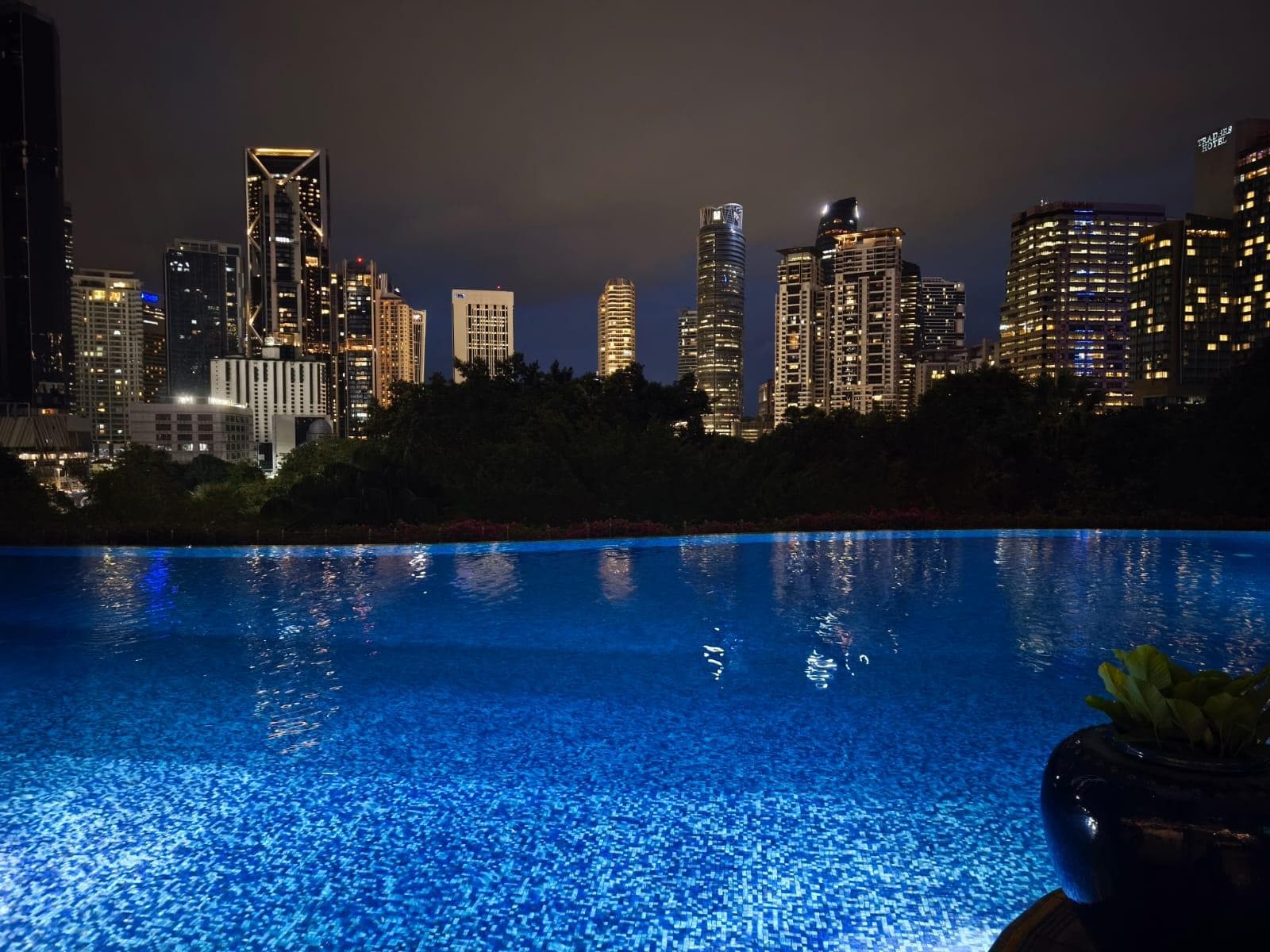 Night view from pool