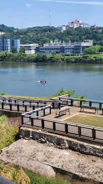 View of river from patio.