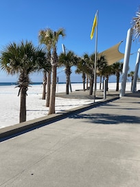 Walking thru the park.