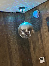 A disco ball in our room