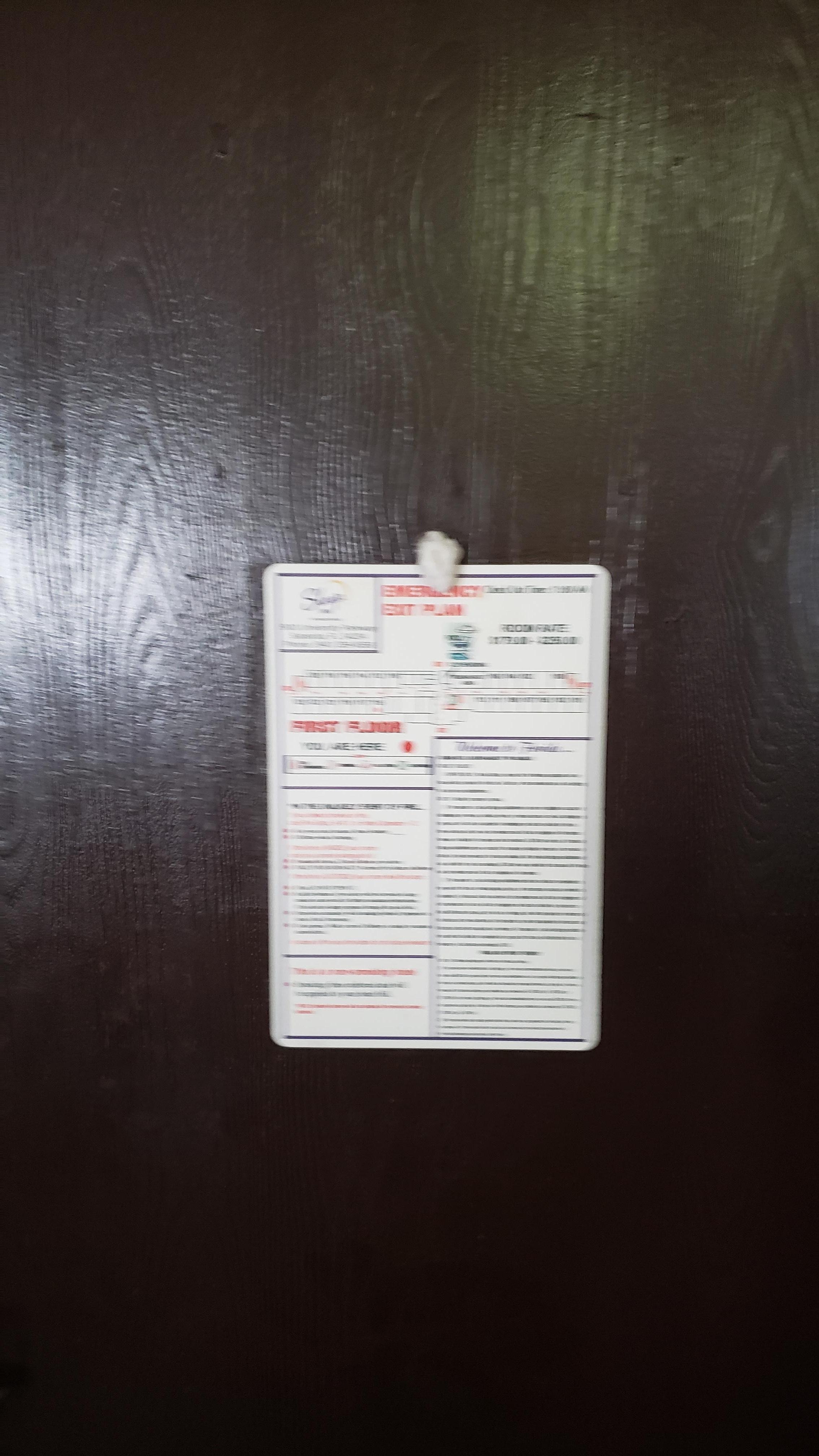 Door had tissue stuck in the peephole. 