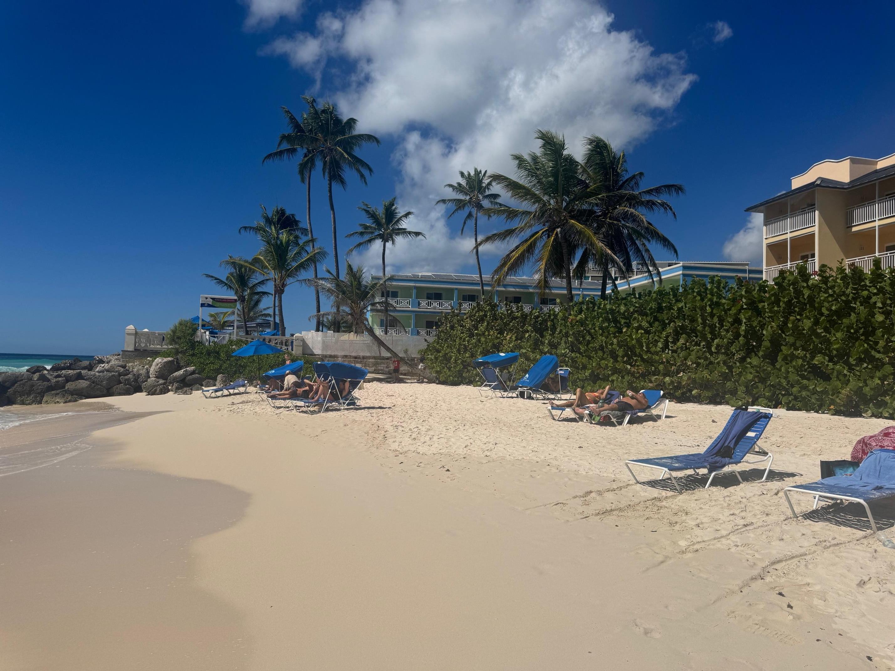 Dover Beach just beside the Hotel Property.  To the right is the Turtle Beach resort.