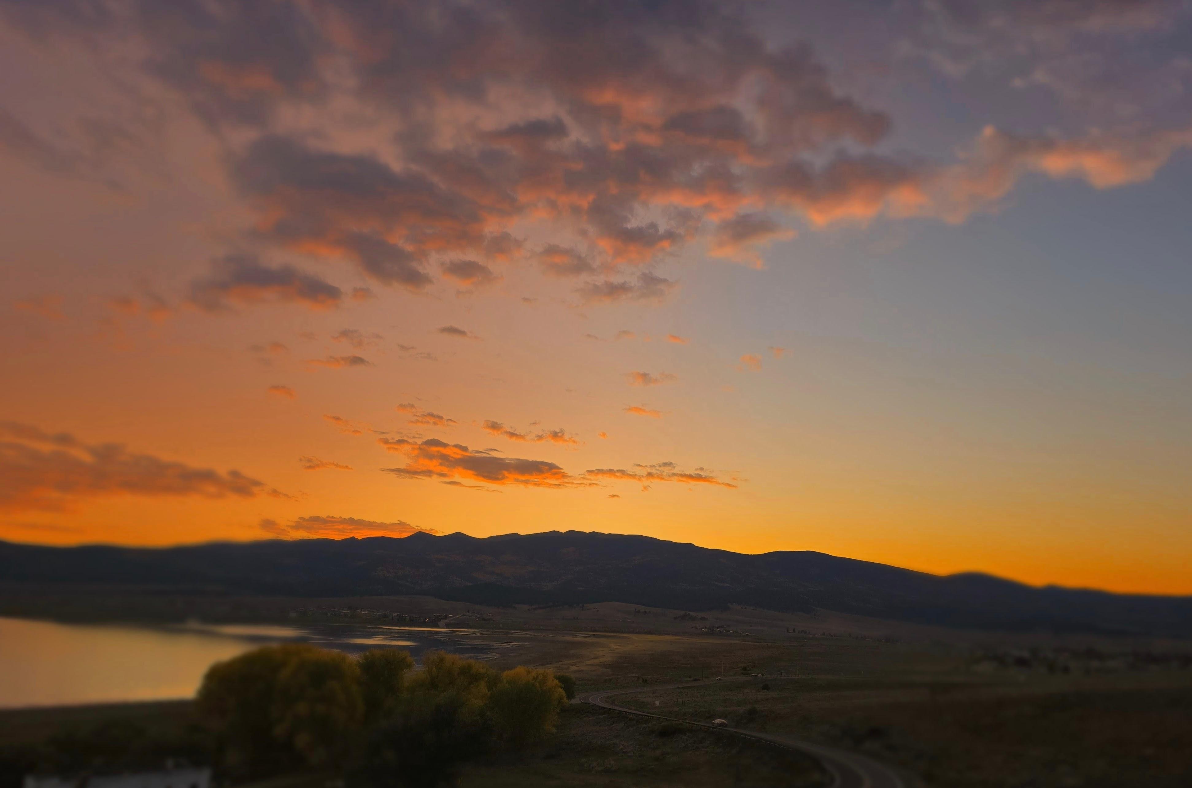 this is the scene driving in from the canyon right at sunset