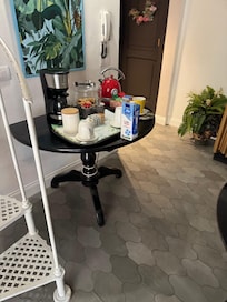 Tea and coffee area. To use during the day with biscuits