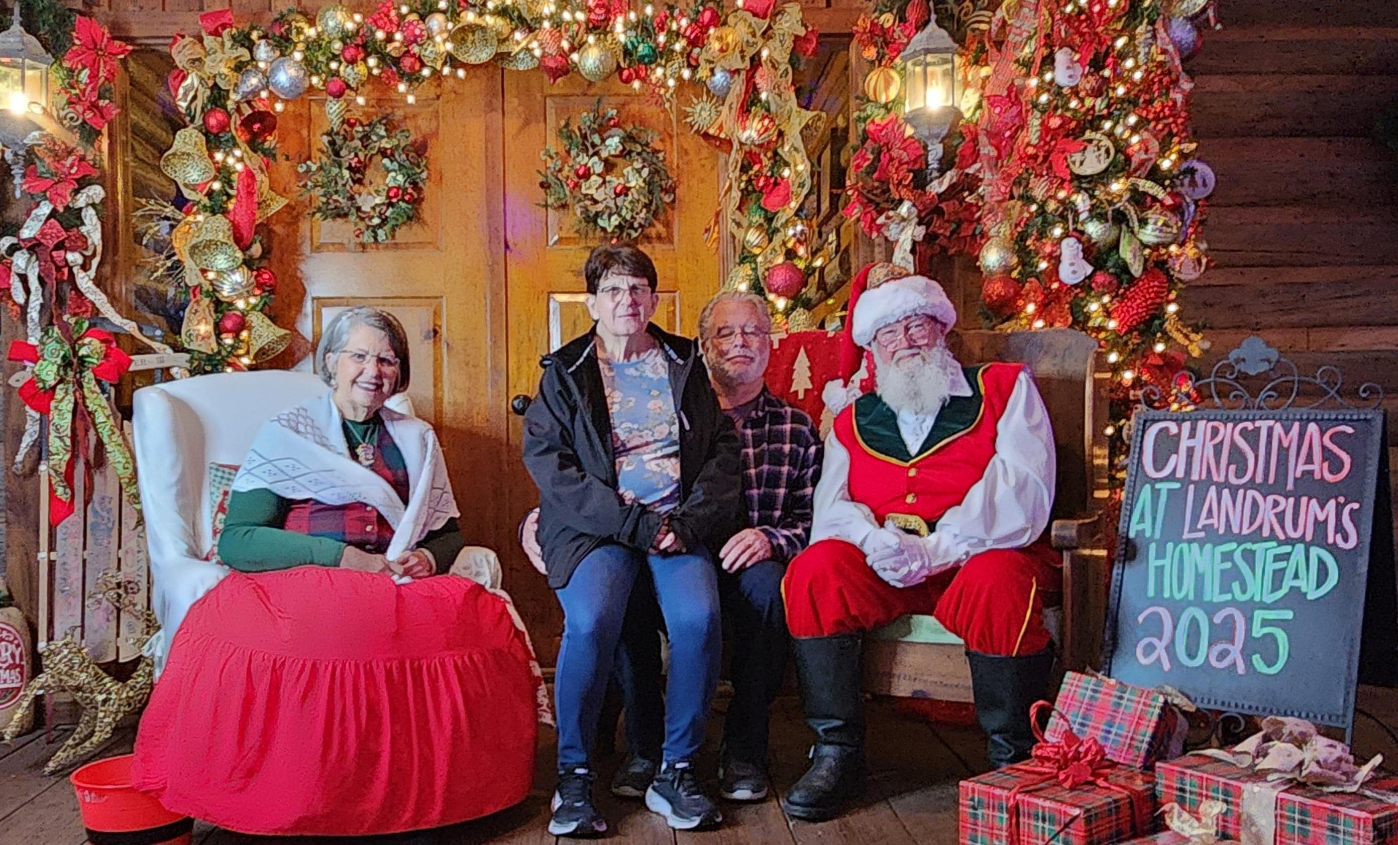 Even got our photo with Santa and Mrs. Claus during our Honeymoon stay at Cici's cottage. 