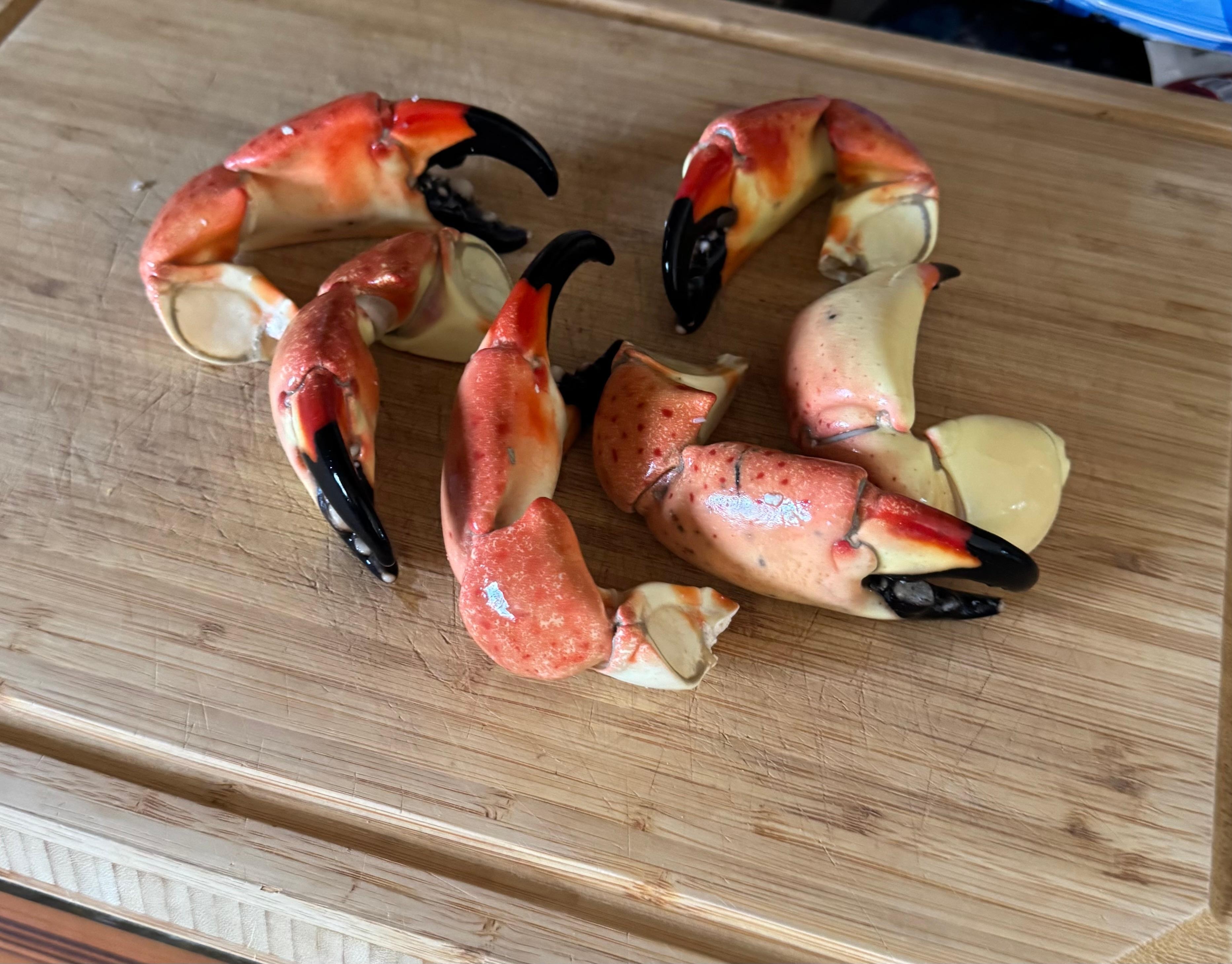 Fresh stone crab from across the street 