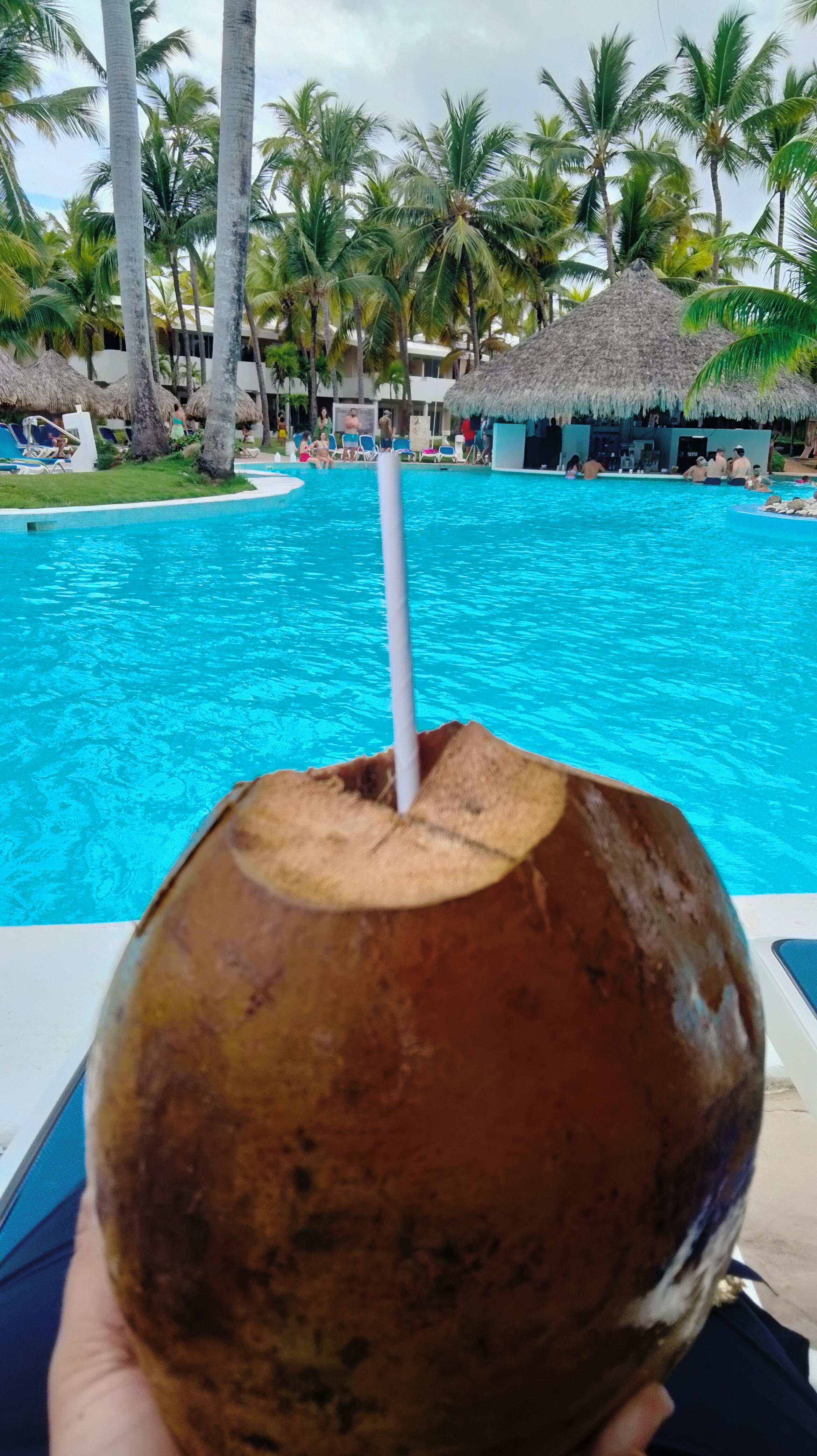 Coconut water by the pool... Love it!!