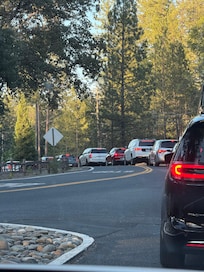 Long line to get back to our house after long day out exploring the national park.