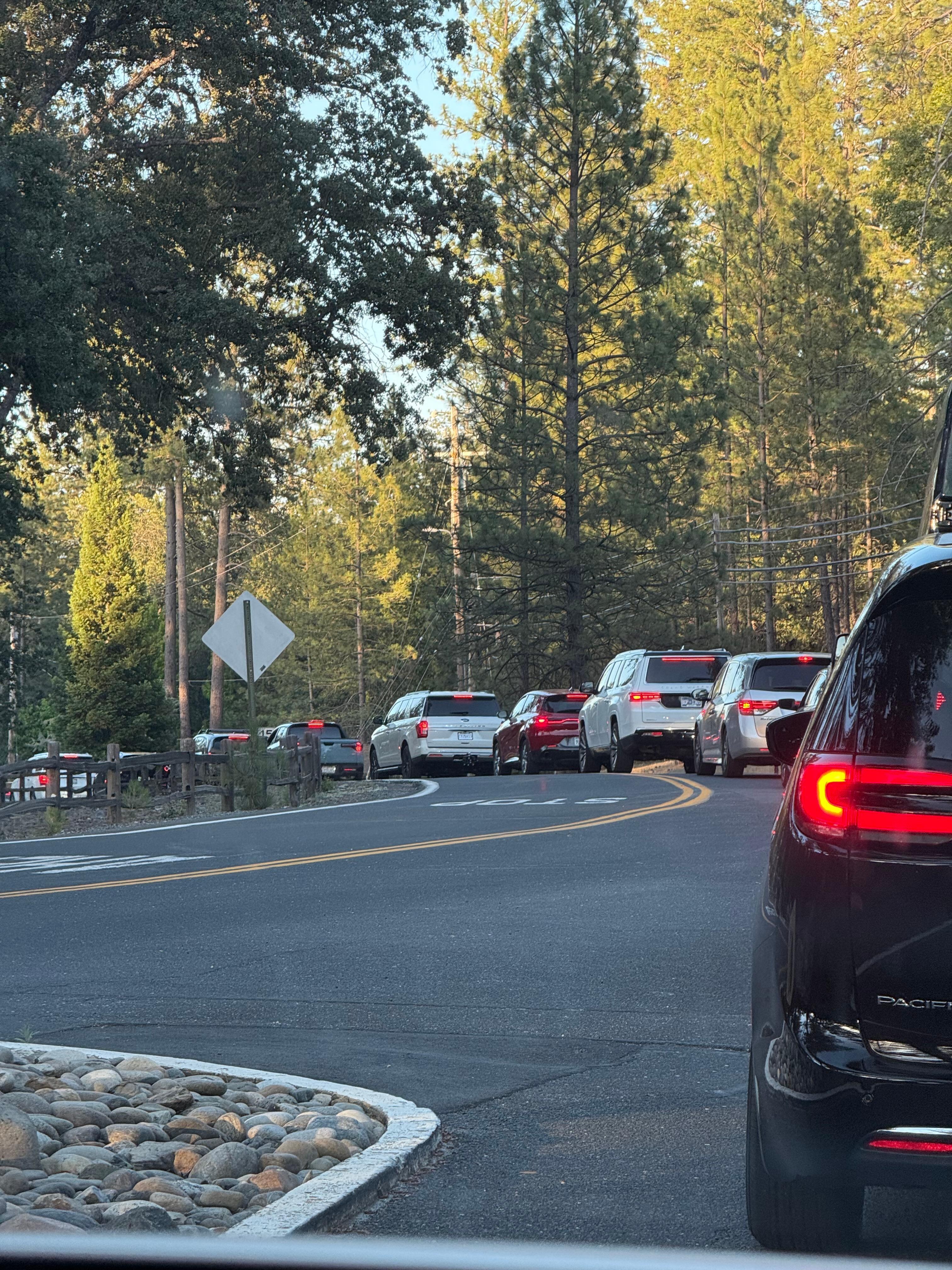 Long line to get back to our house after long day out exploring the national park.