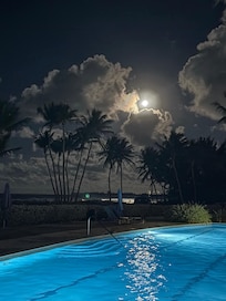 Full moon from the large hot tub on site