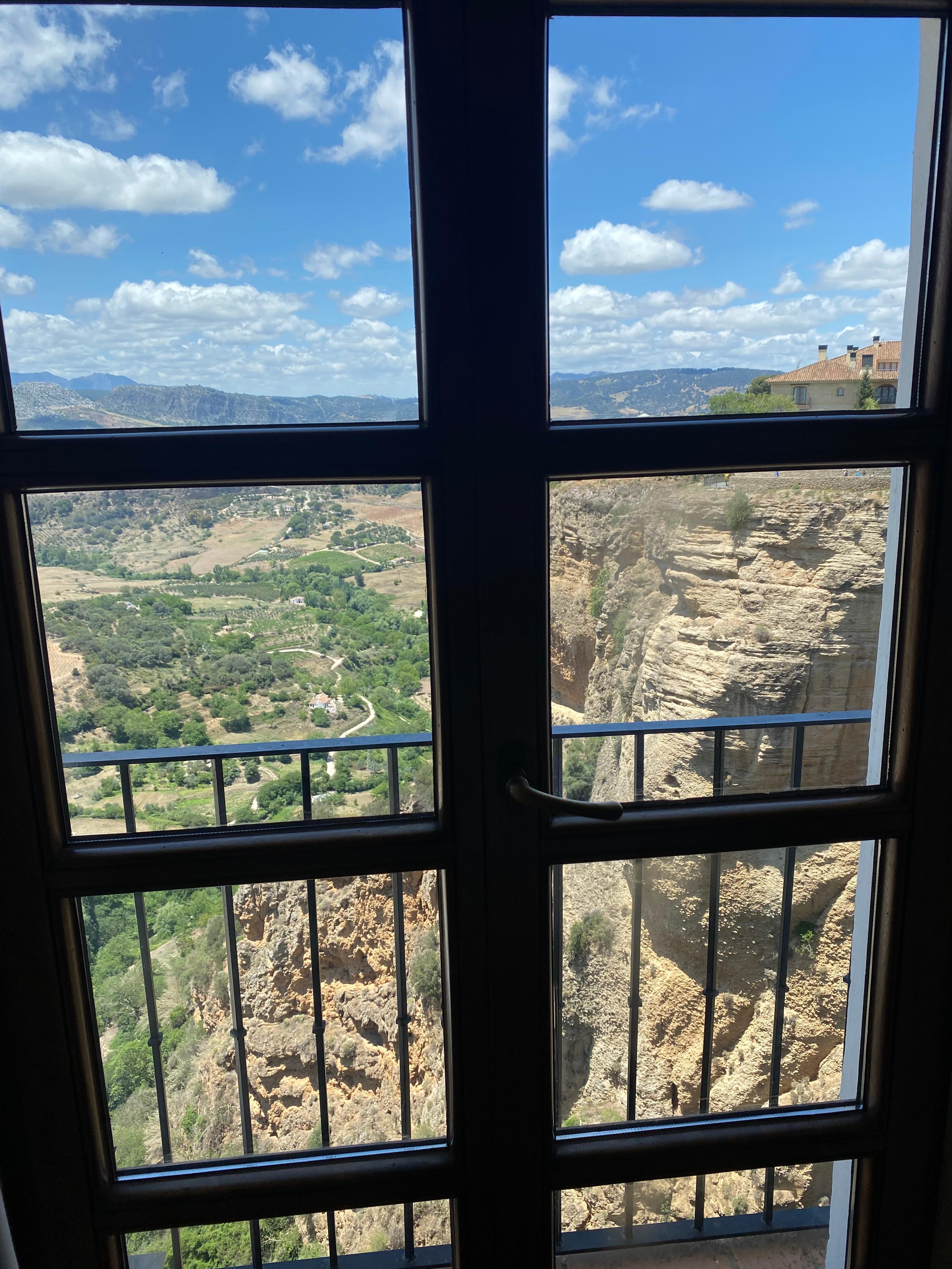 View from our bedroom window through the French doors