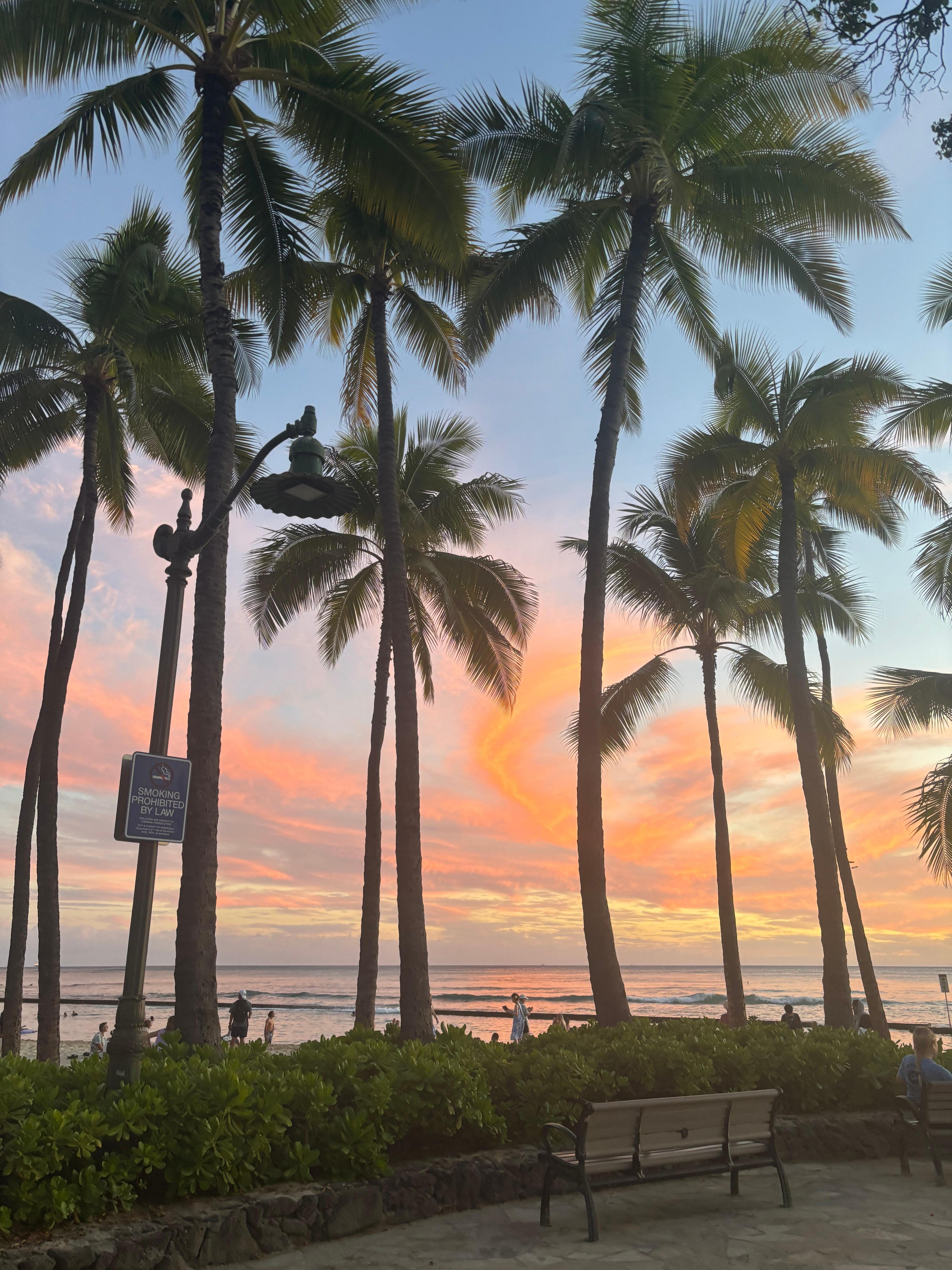 Waikiki beach at sunset