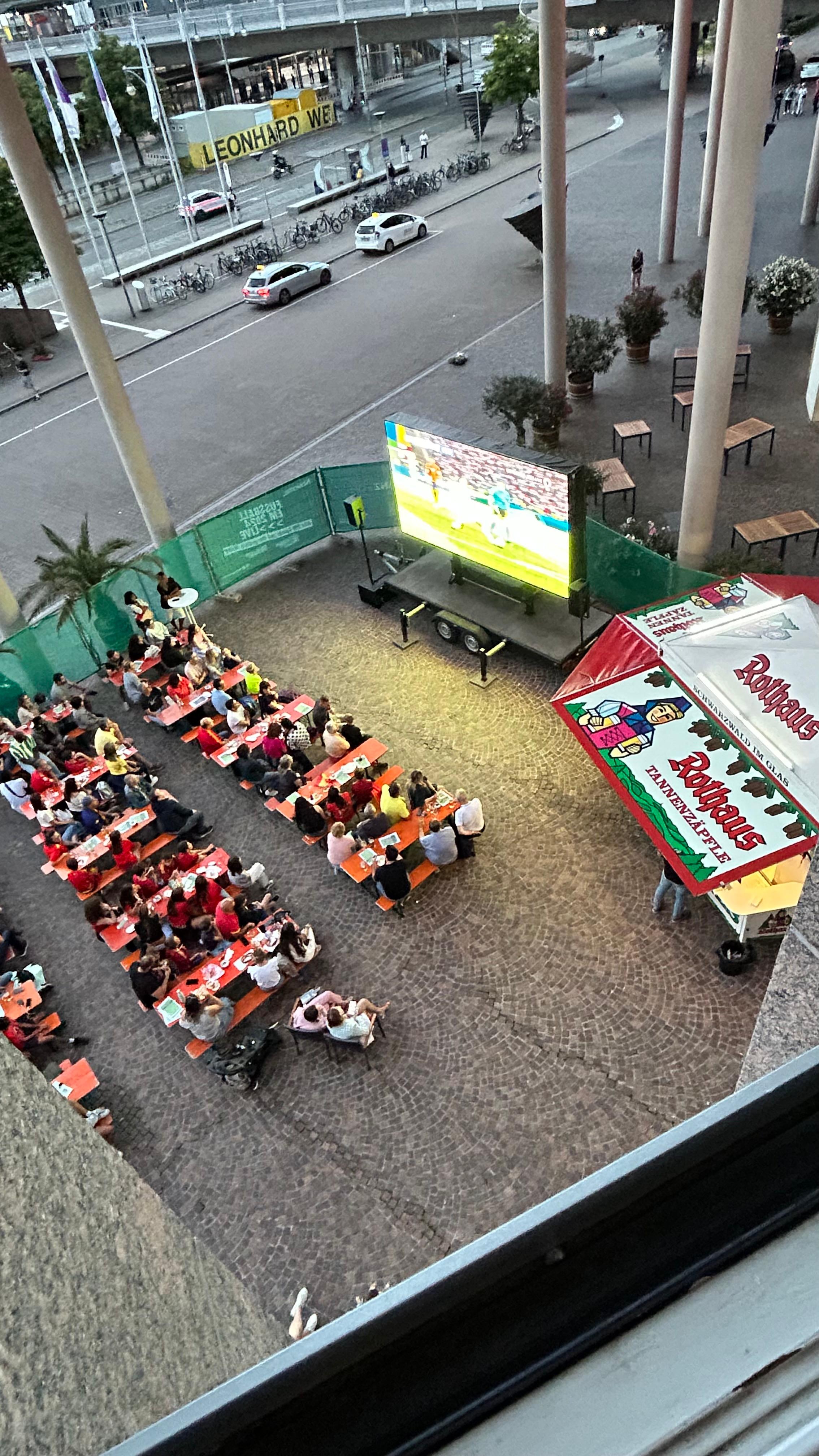 watching Euros final from our room