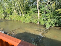 The view of the creek from the back deck so relaxing!!!