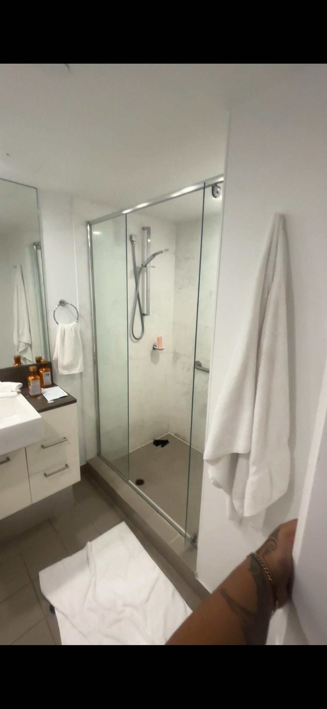 Ensuite situated through the walk in wardrobe 