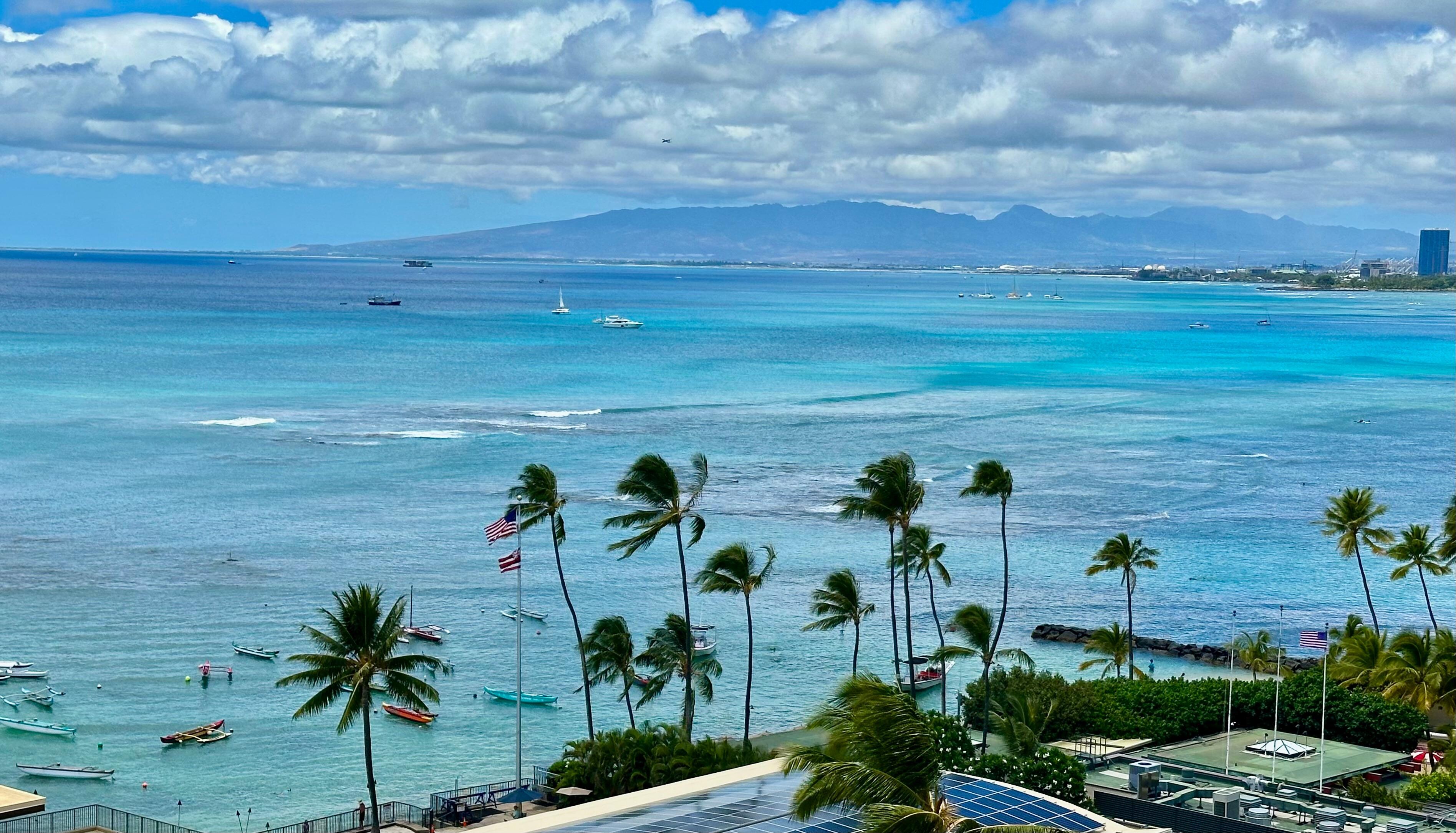 The view towards Waikiki and the Wainai coast.