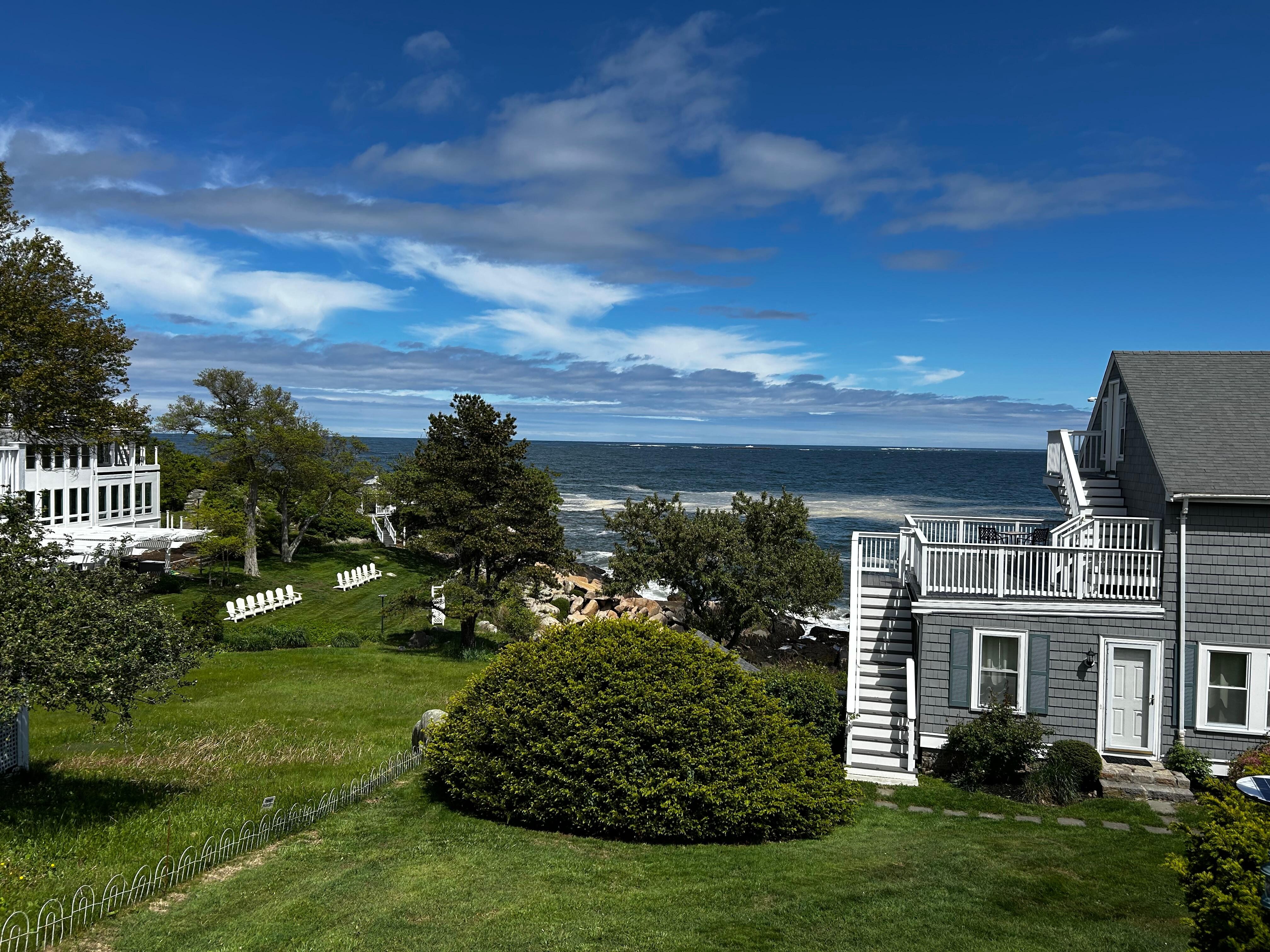 The beautiful grounds and the quarterdeck house on the right 