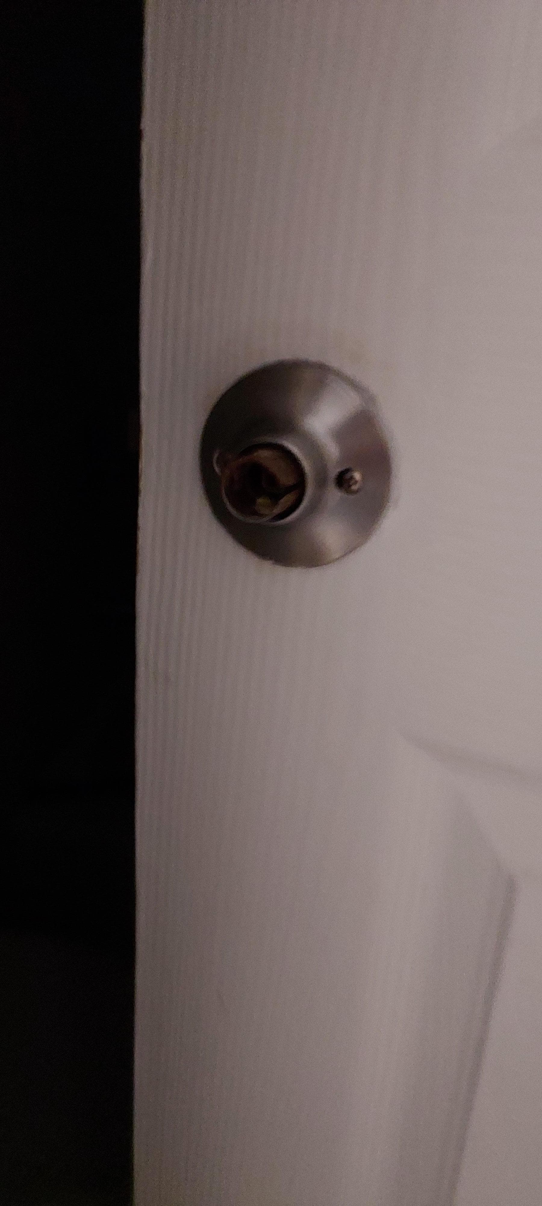 Doorknob not on bathroom door which wouldn't close anyway