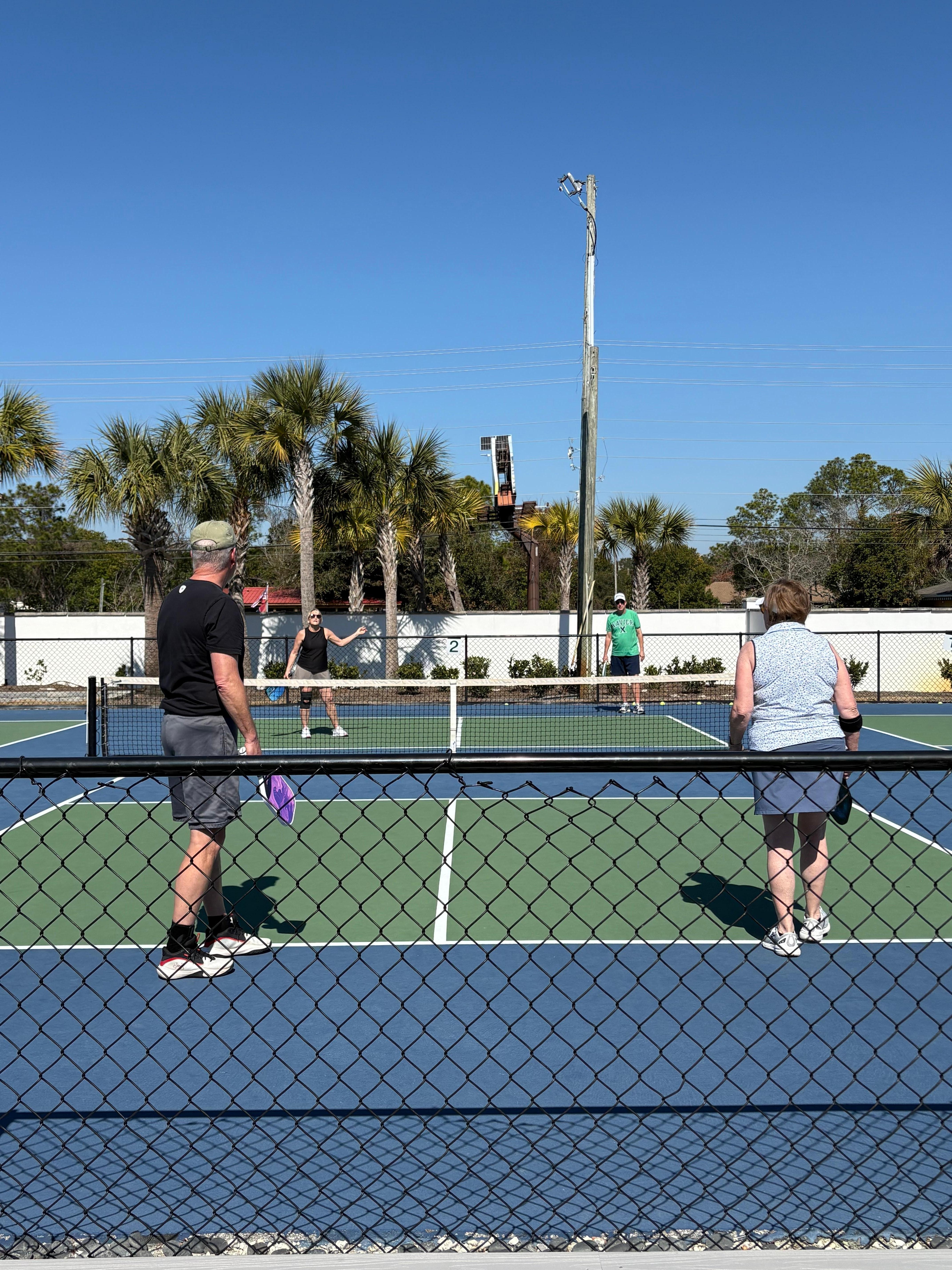Our group played pickleball every day