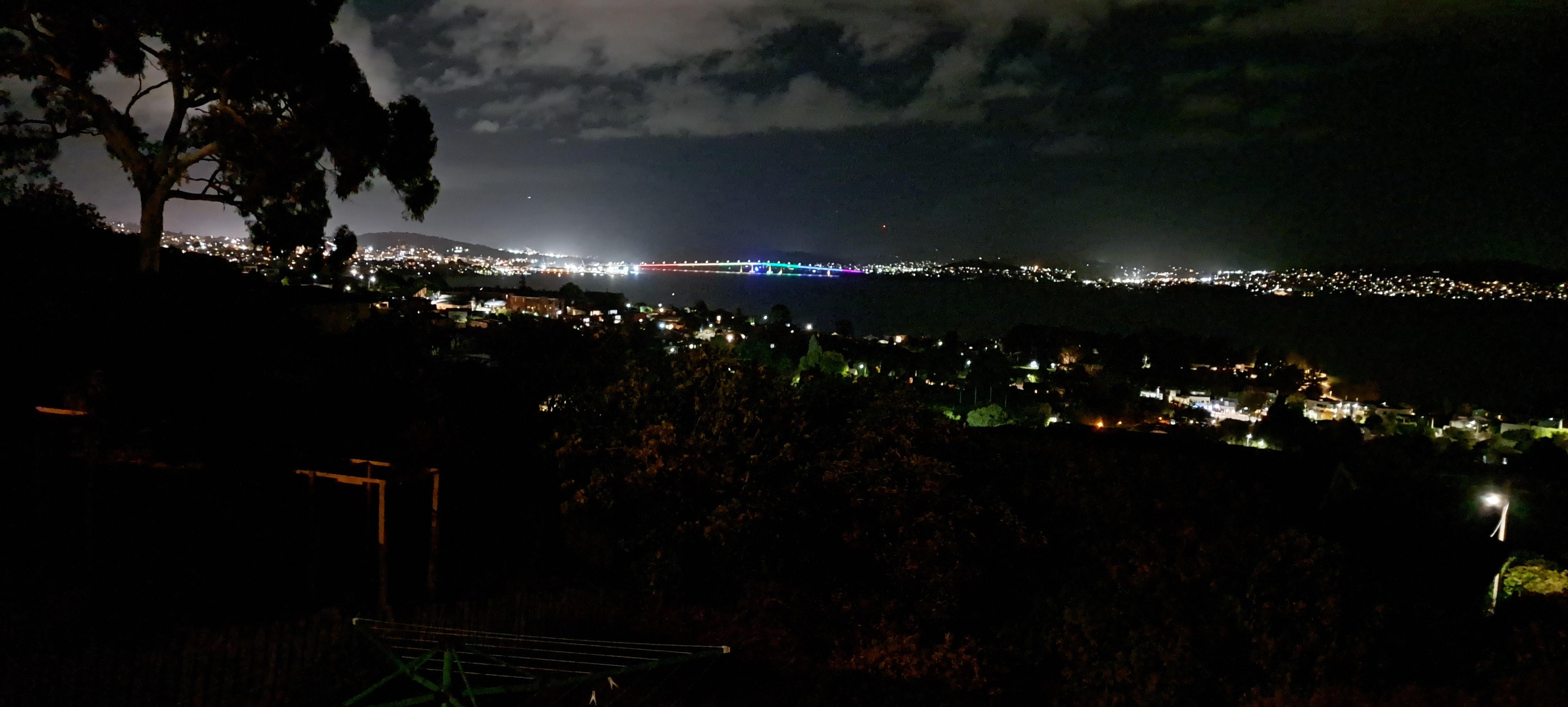 Night view from house balcony 