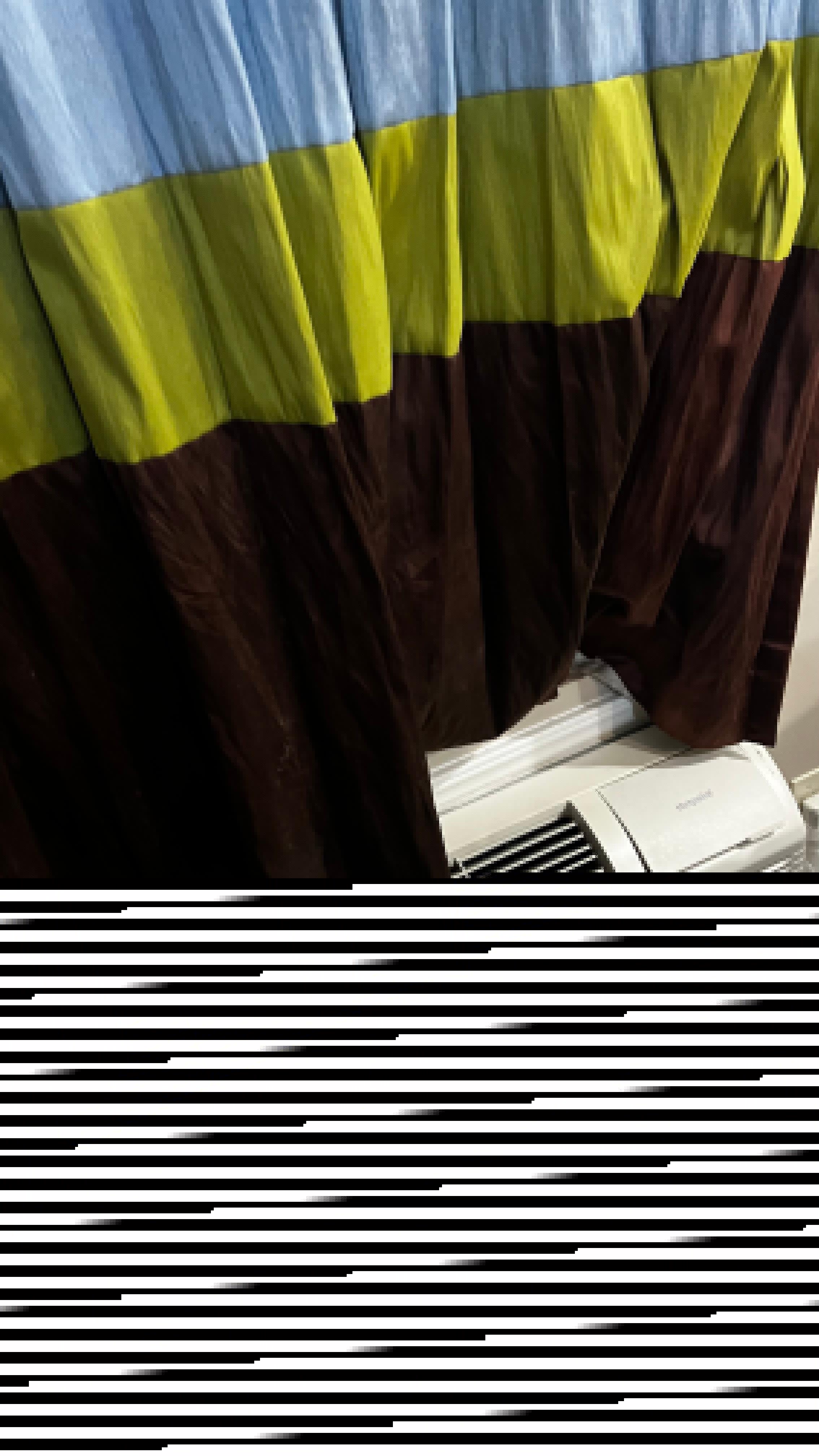 Black mold on bottom of curtain blowing into room from AC