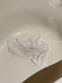 Dirty towel in tuv