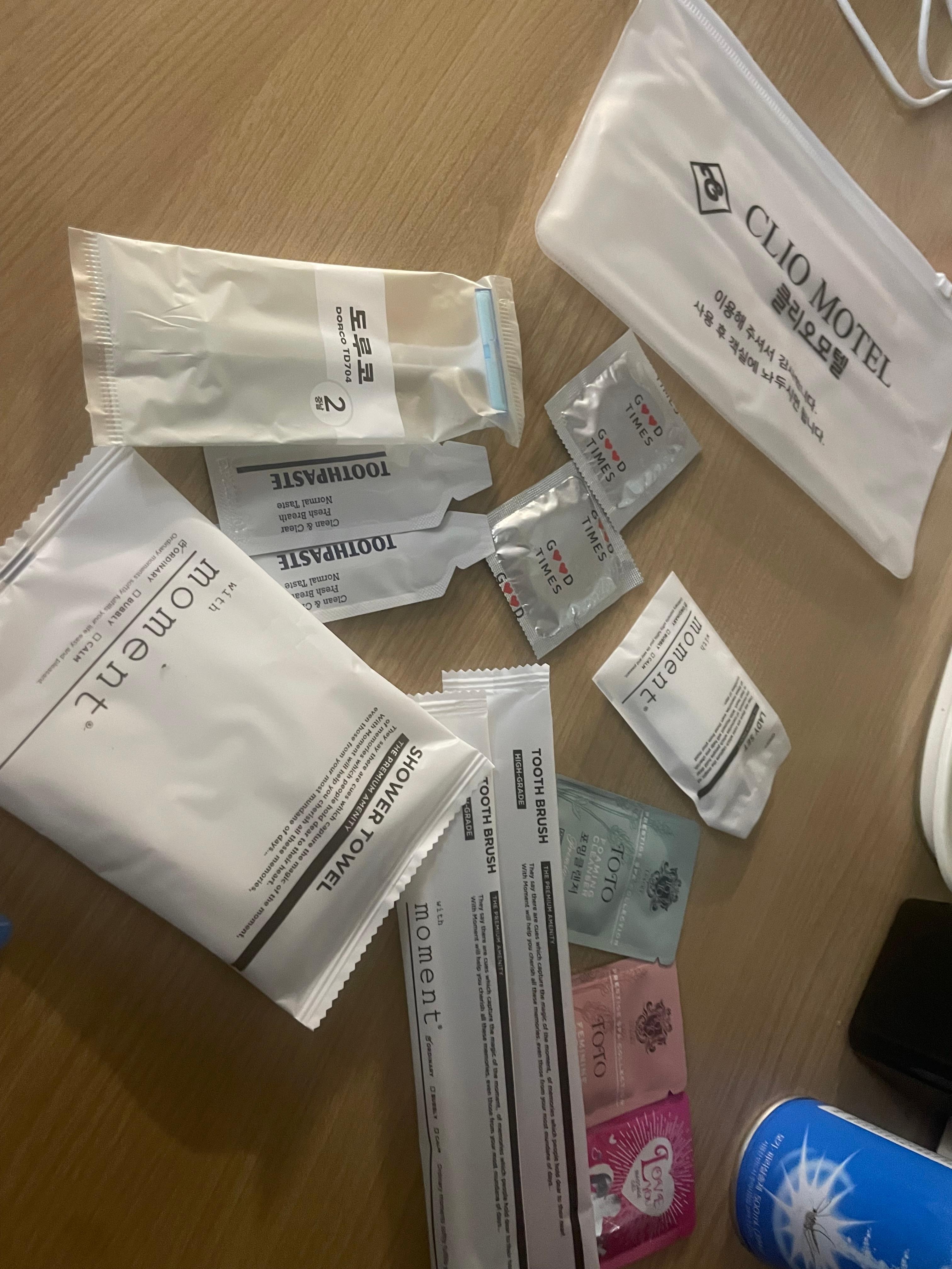 Amenity bag contents