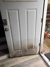 Entry door. Very dirty.