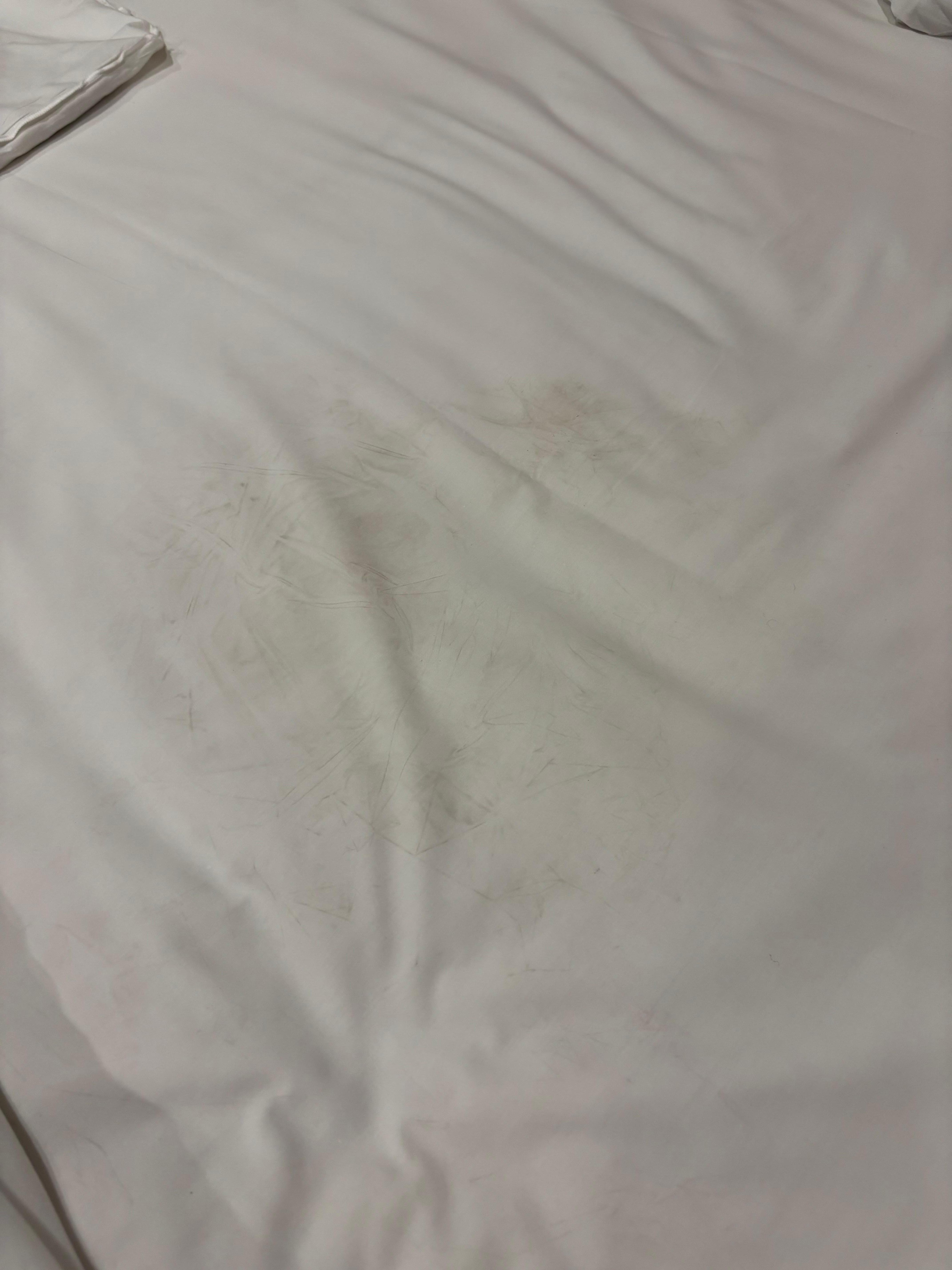 Dirty bed sheet