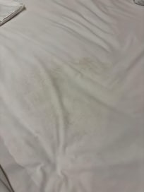 Dirty bed sheet
