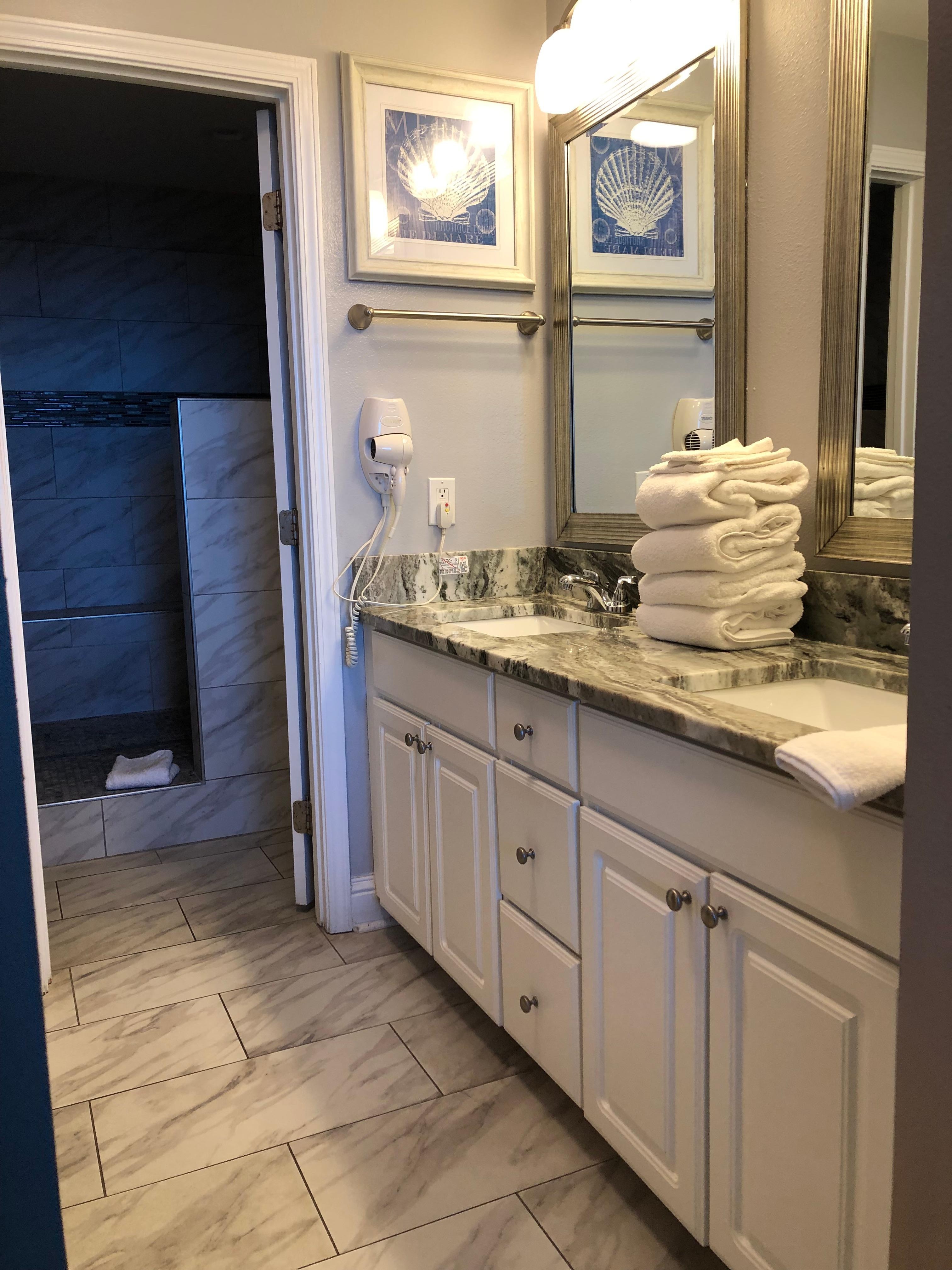 Master bath with double shower