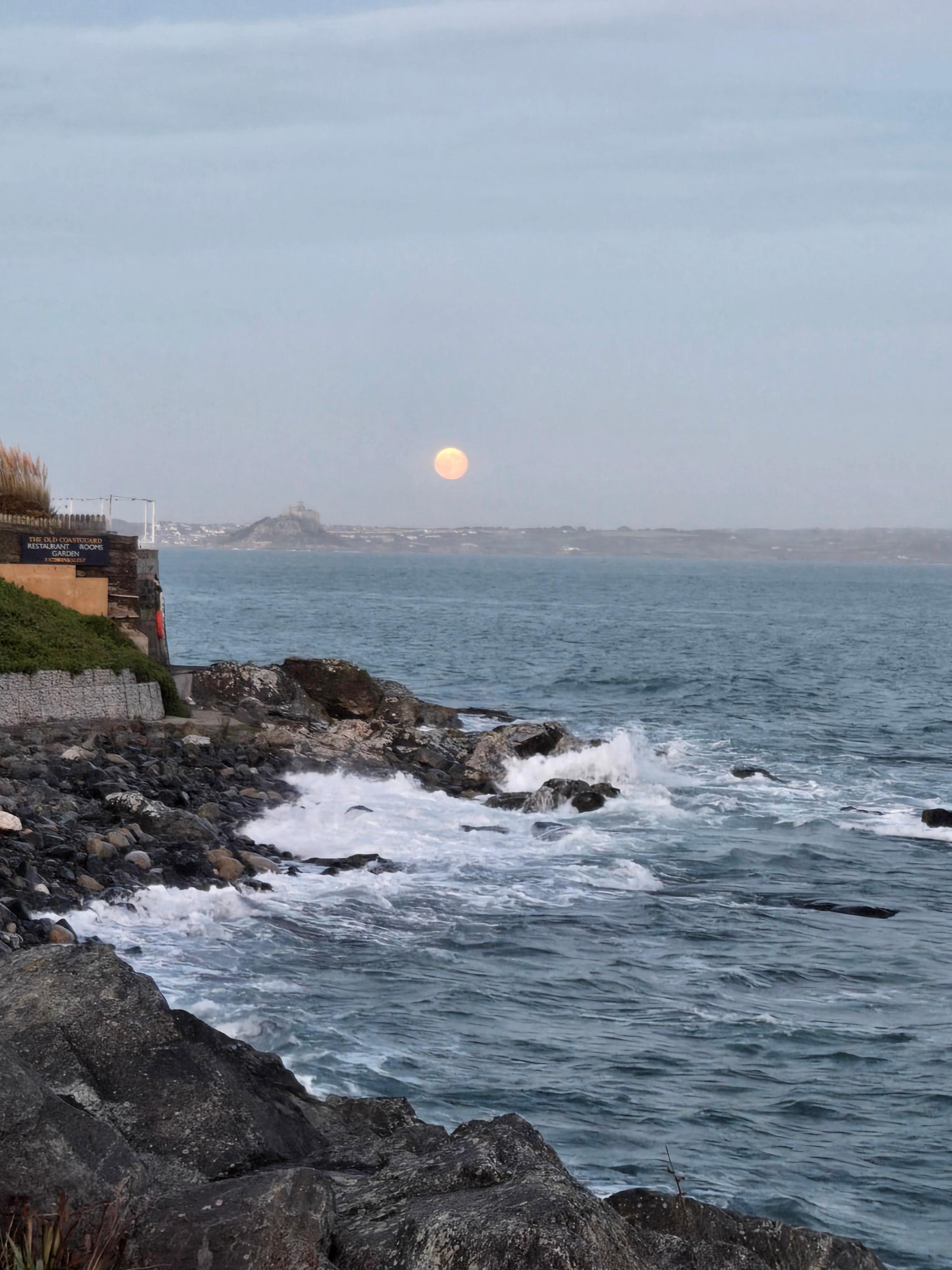 Super moon over st Micheals mount
