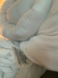 Dried blood and soiled bed coverings