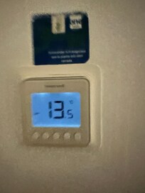 When I woke up, the thermostat was at 13° and freezing in the room