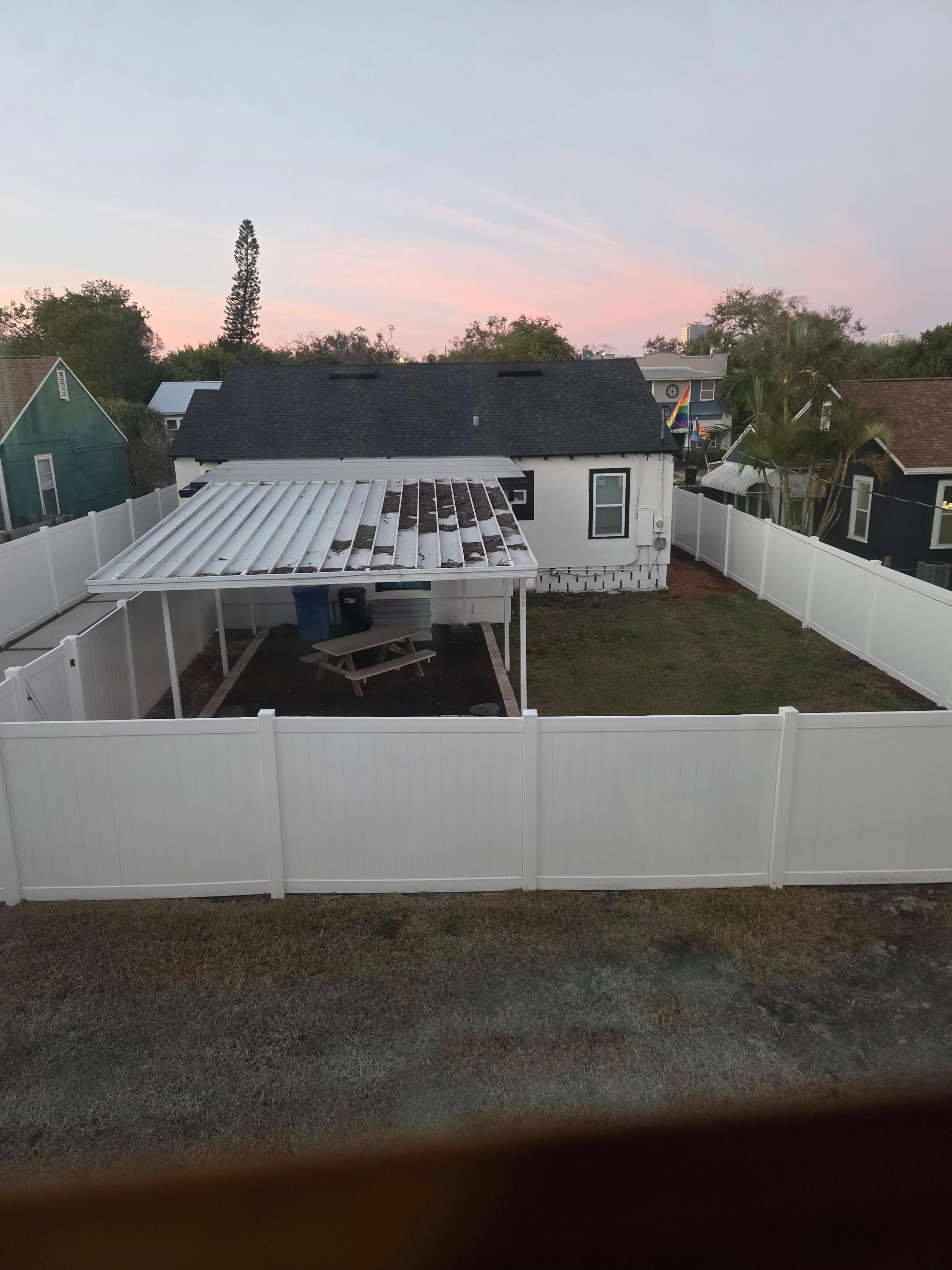 View from kitchen, the house that the apartment is behind.