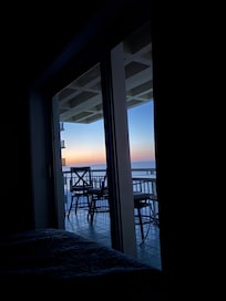 view out the window looking towards the sunrise.