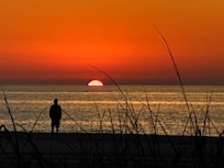 Amazing view of the sun setting.