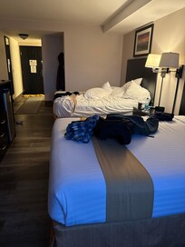 Two queen river view room. Only needed one bed, but grabbed 7 pillows.