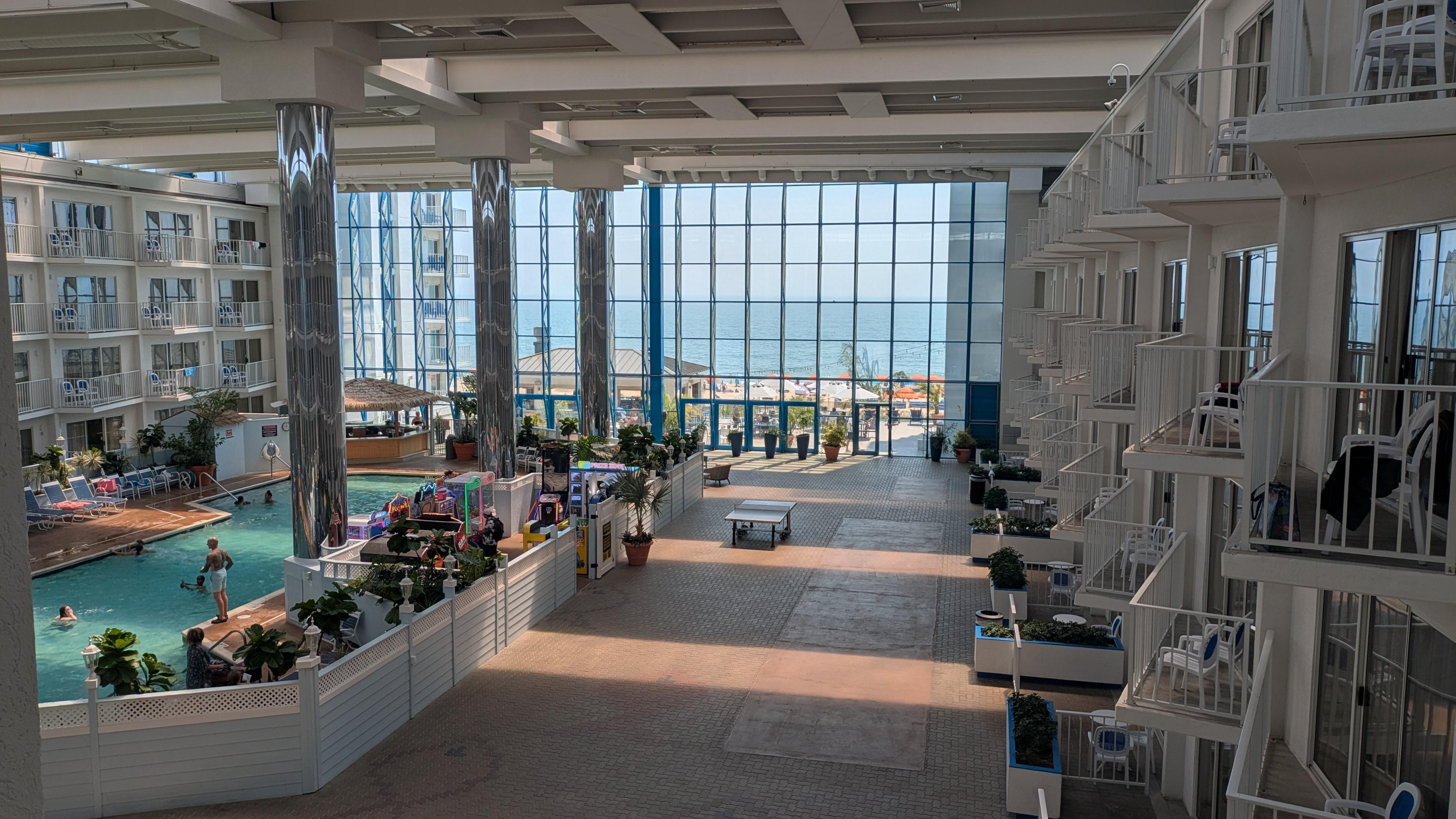 View from our room overlooking atrium.