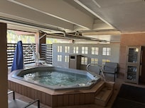 Parking garage hot tub!!! Yay. Kind of like being in a deck with mountains views.