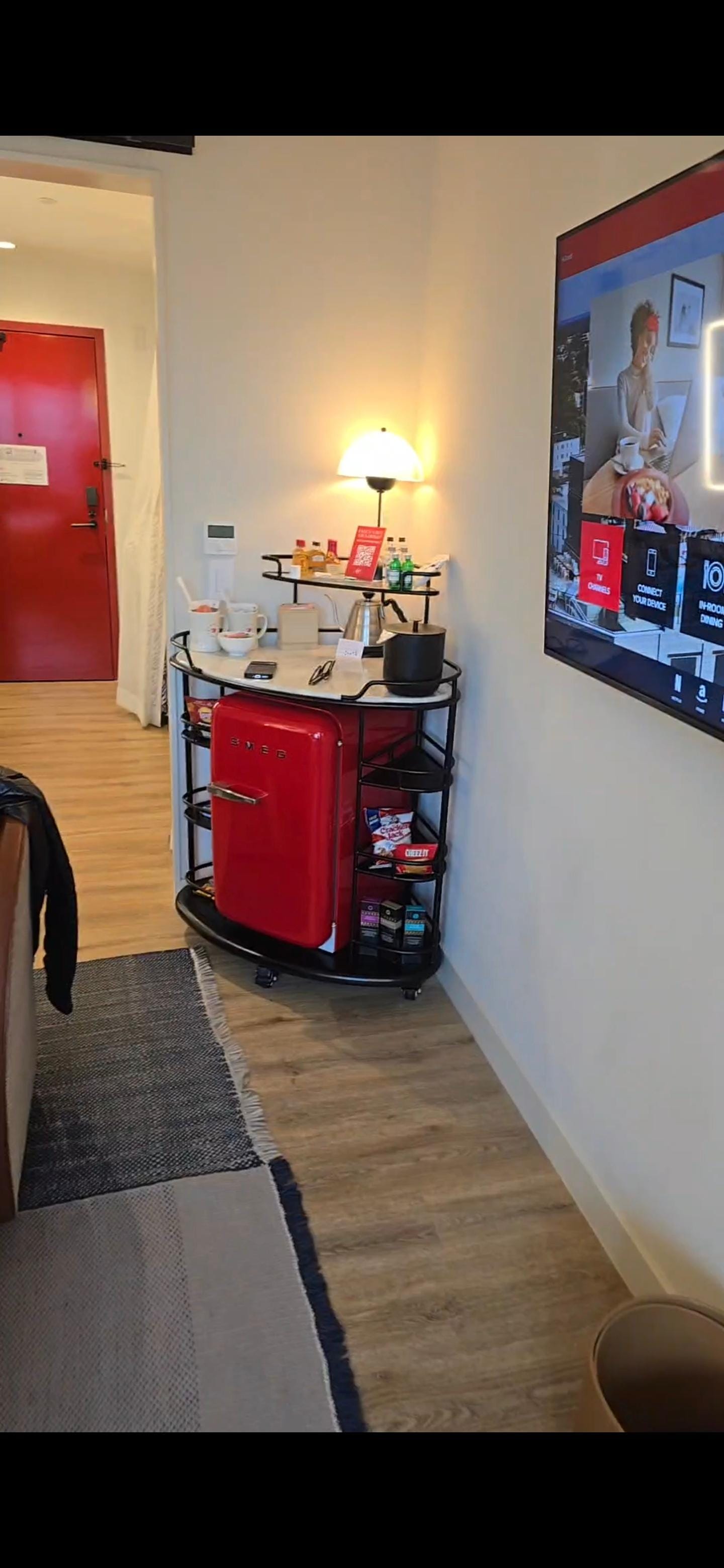 Small mini bar with fridge