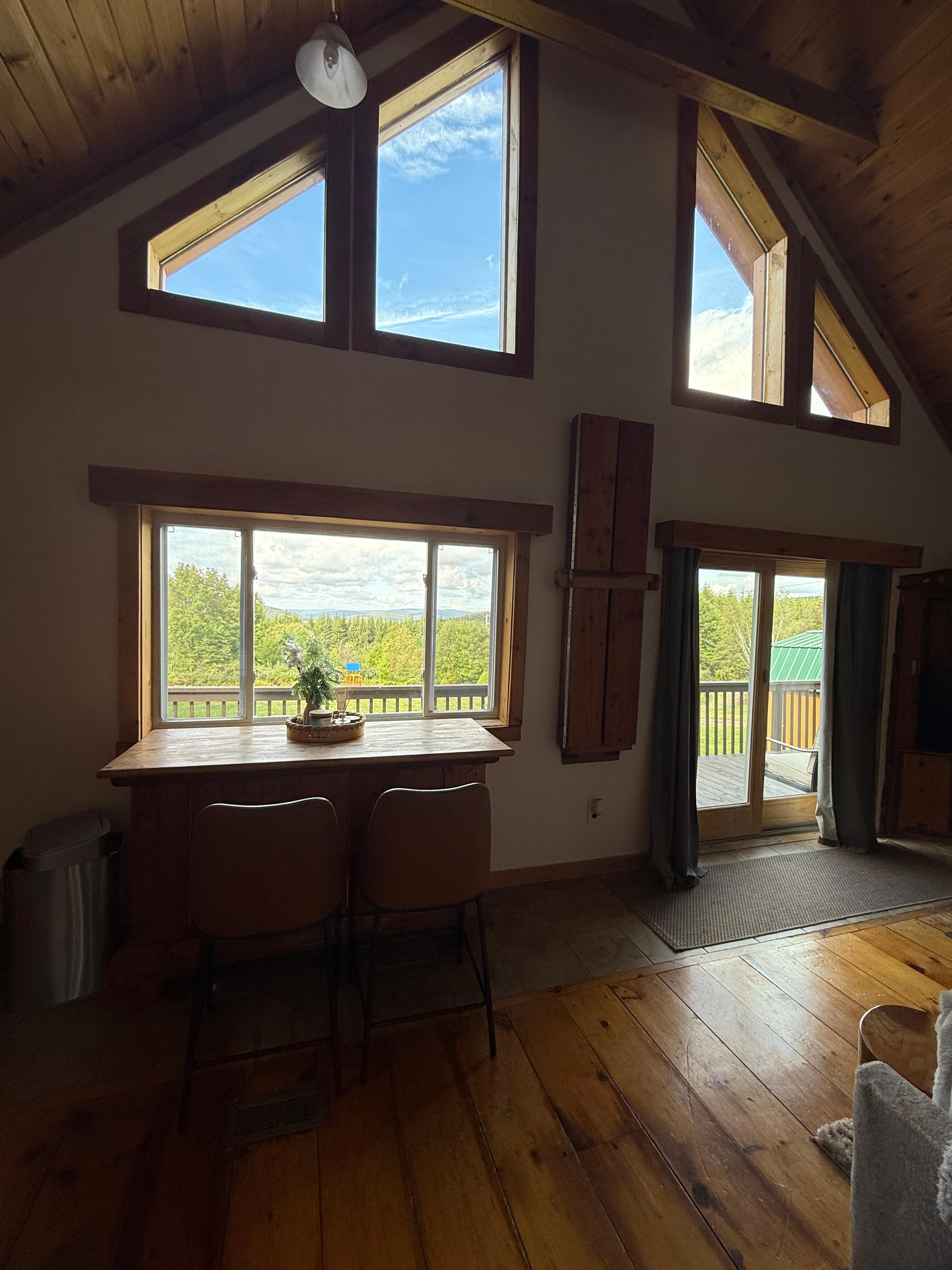 Inside the house facing the west 