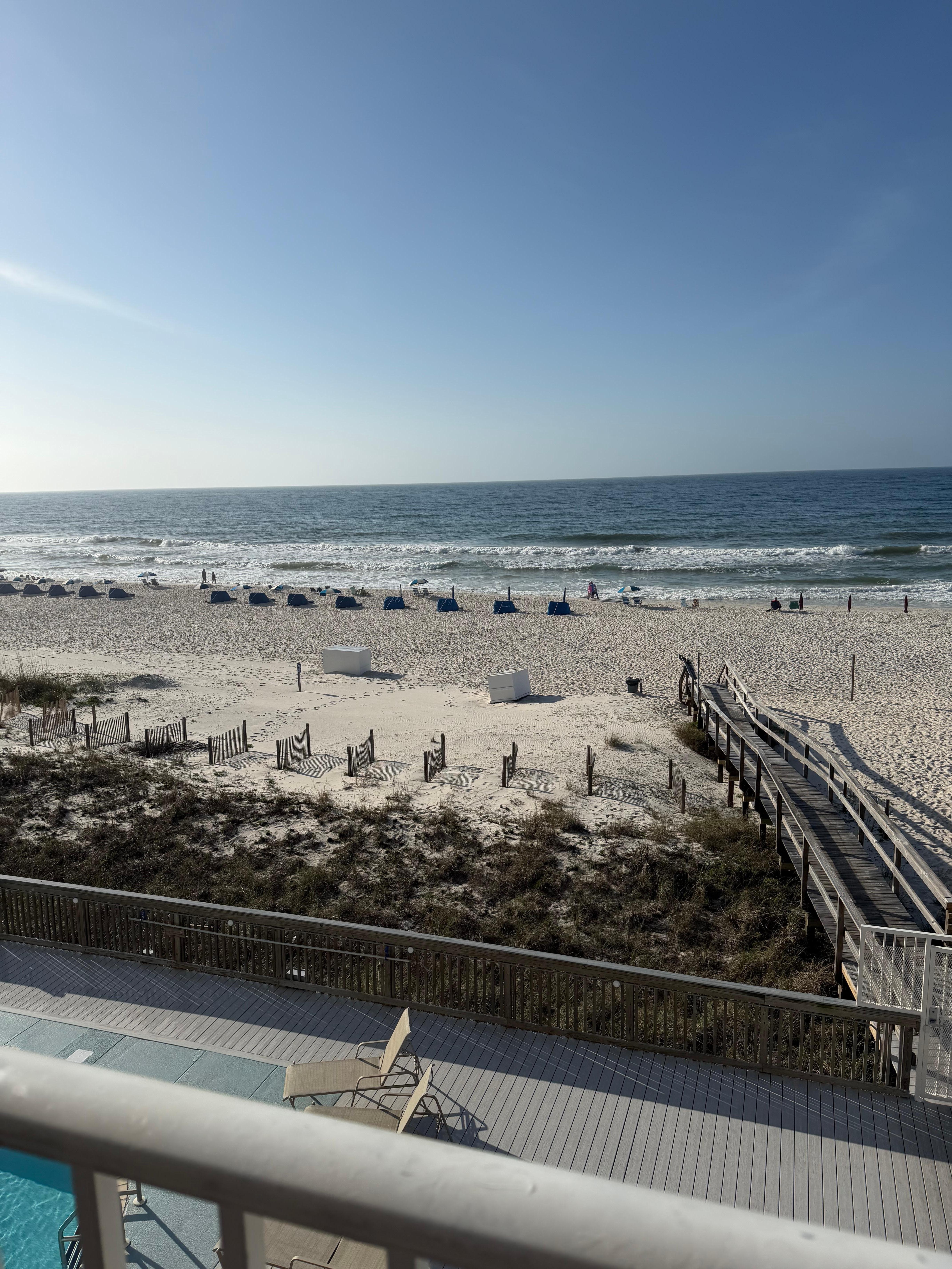 Boardwalk to the beach is nice, with only a few steps. 