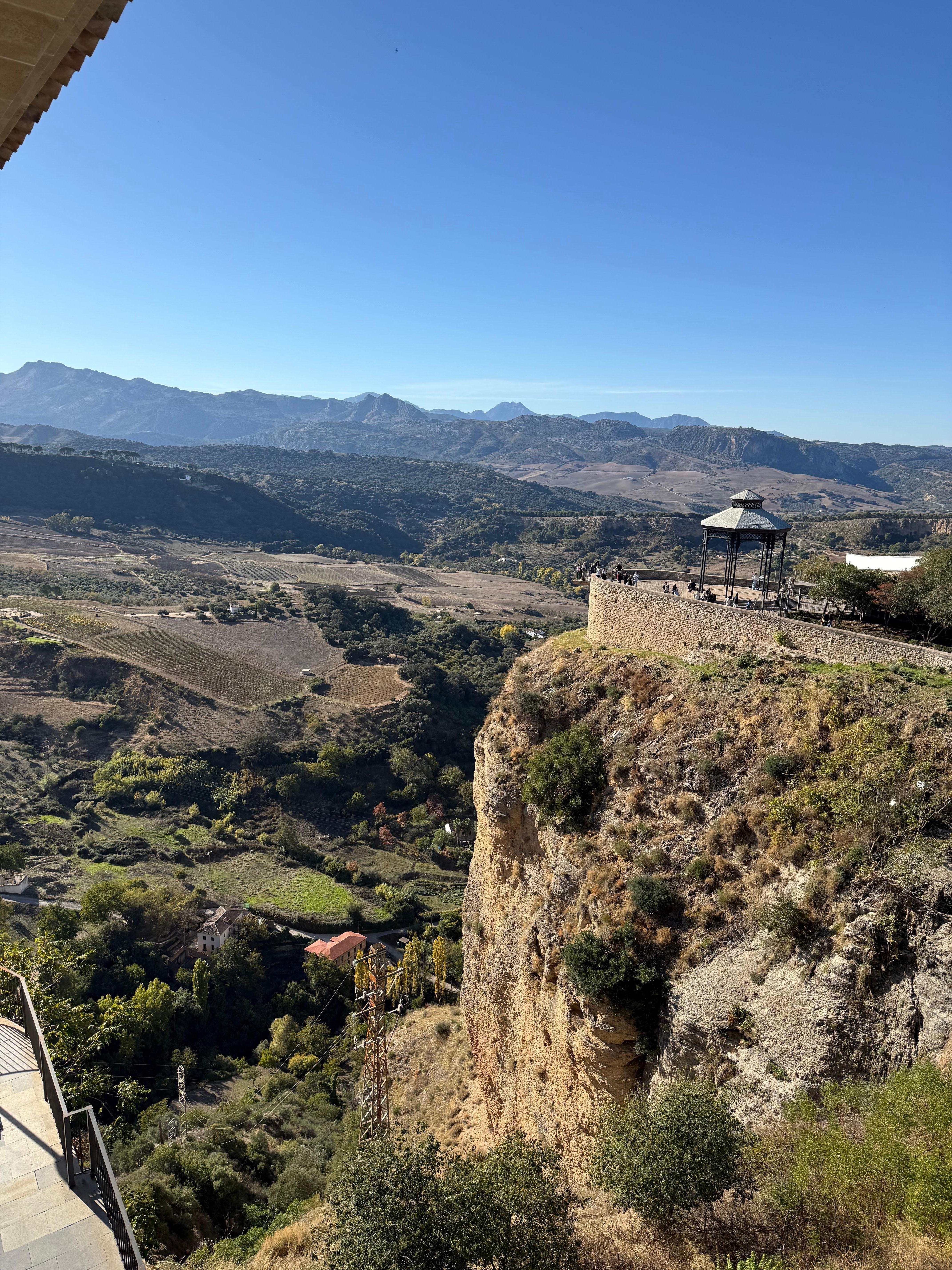 View from the lower balcony of my room