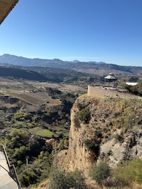 View from the lower balcony of my room